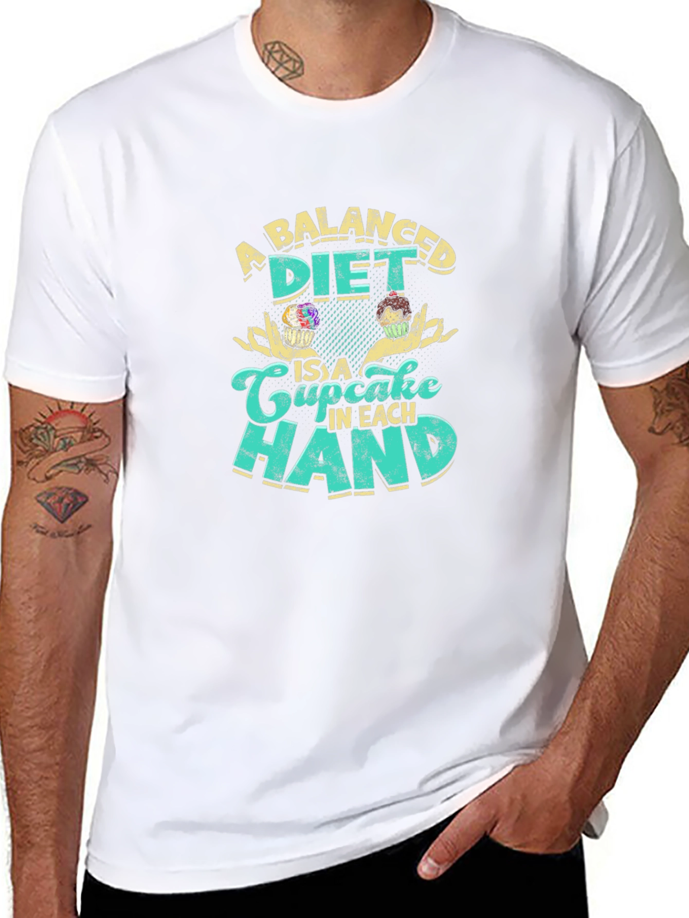 Funny Cupcake Diet Graphic T-Shirt