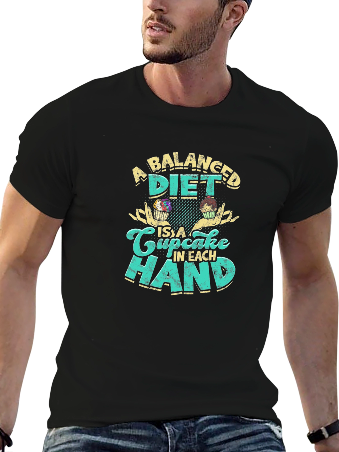 Funny Cupcake Diet Graphic T-Shirt