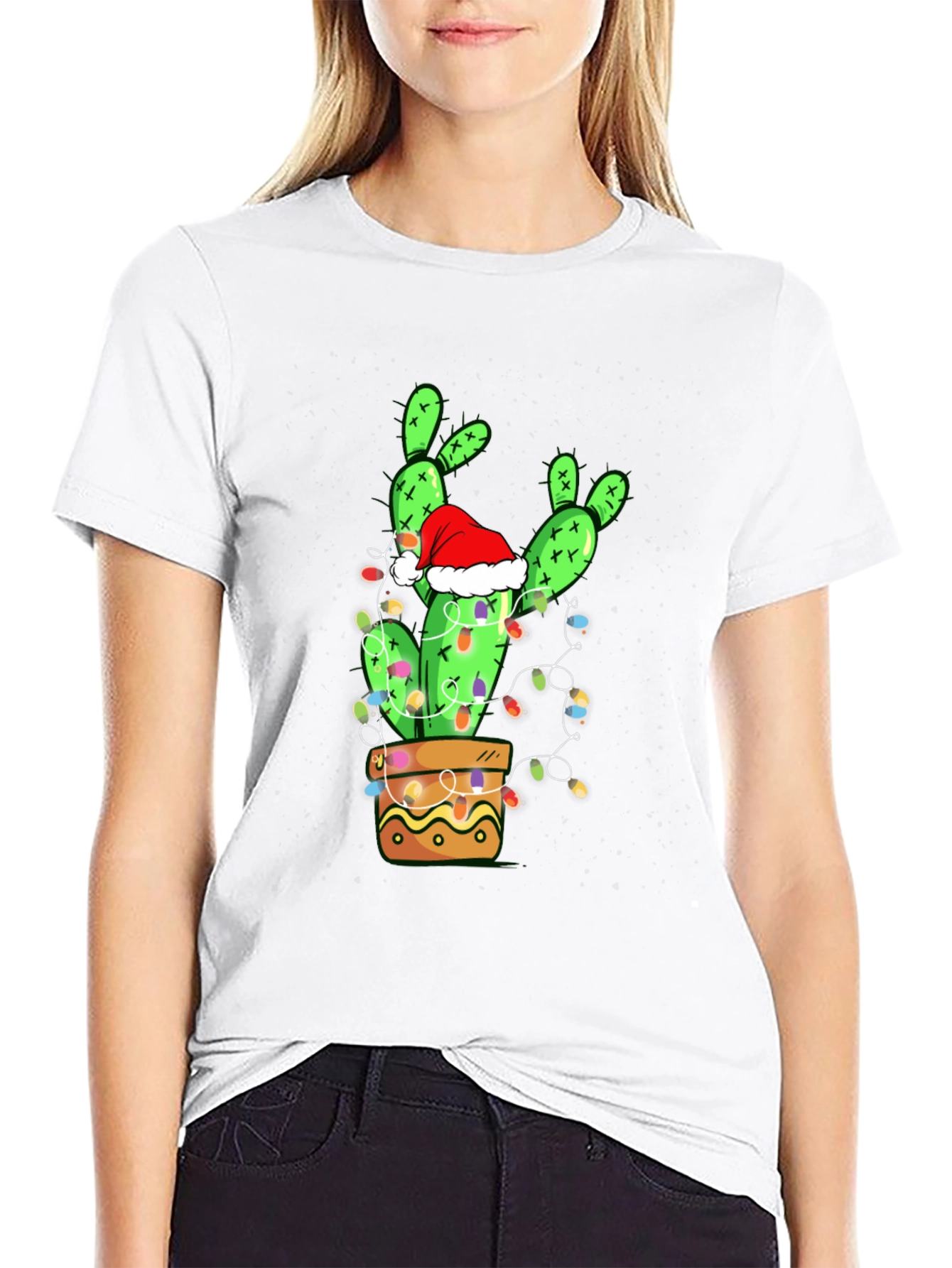 Festive Cactus T-Shirt: Christmas Holiday Apparel