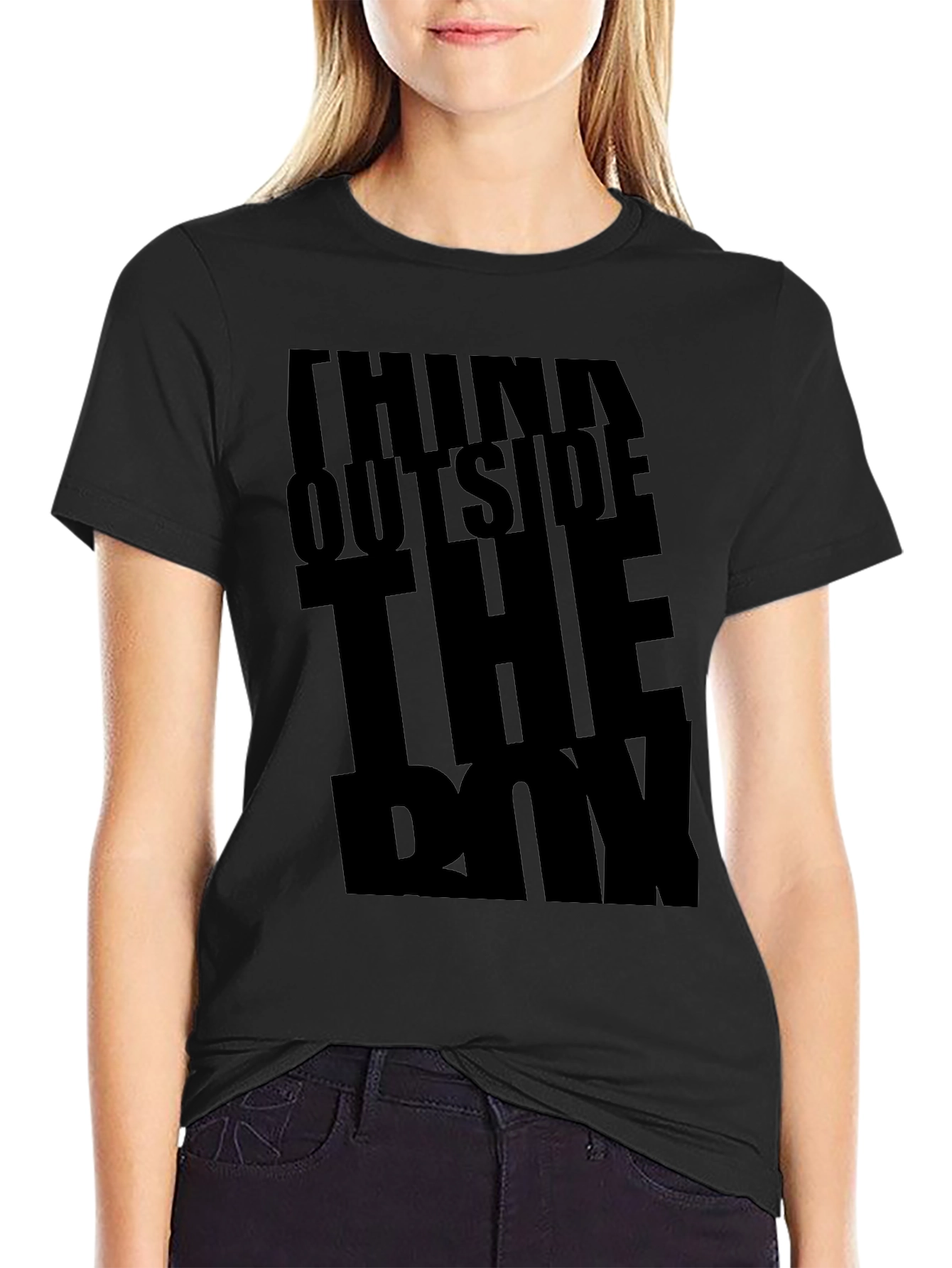 Think Outside the Box Graphic Tee - Black