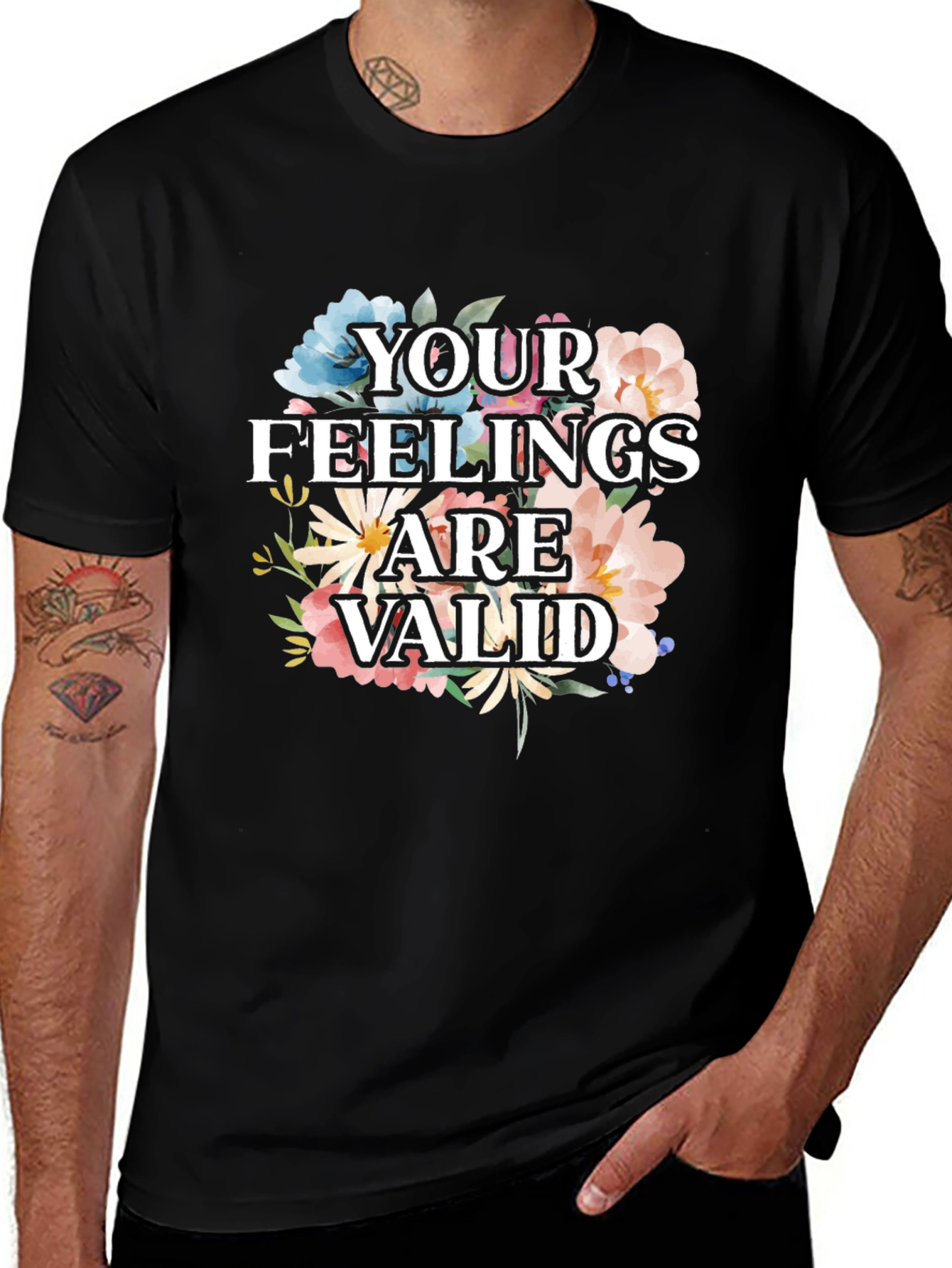 Floral Your Feelings Are Valid Graphic Tee