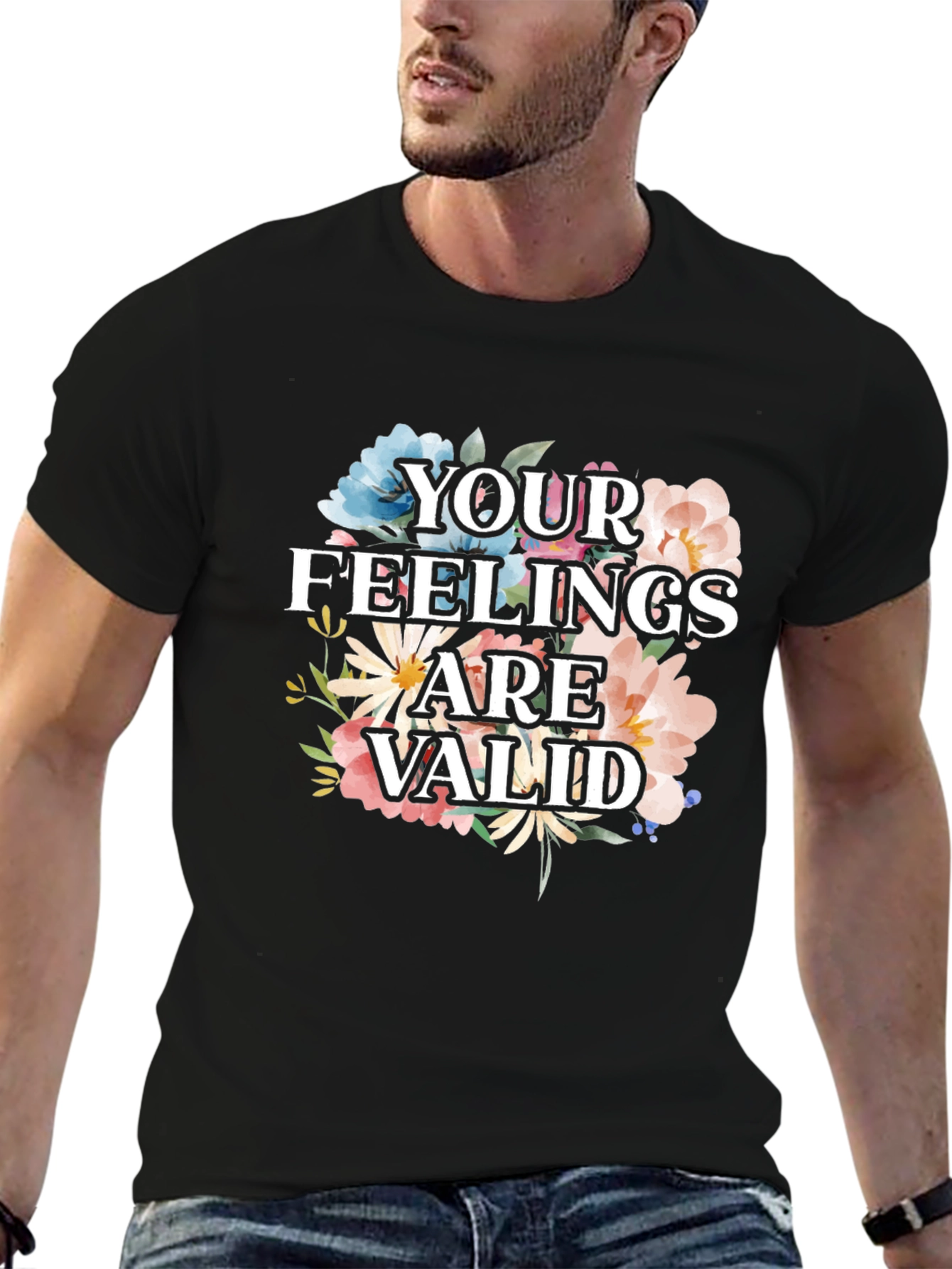 Floral Your Feelings Are Valid Graphic Tee