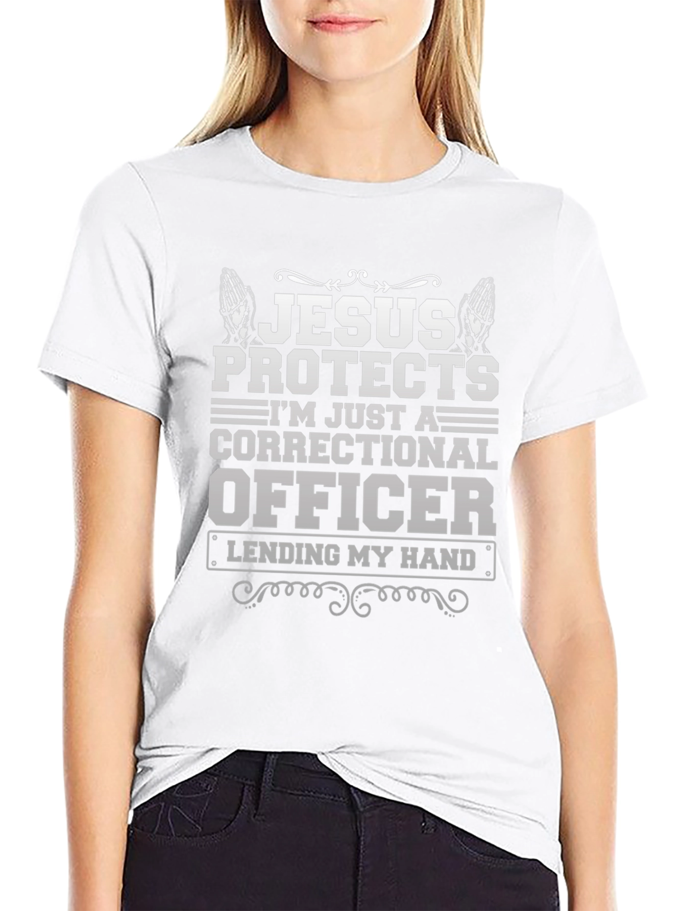 Jesus Protects Correctional Officer Graphic T-Shirt