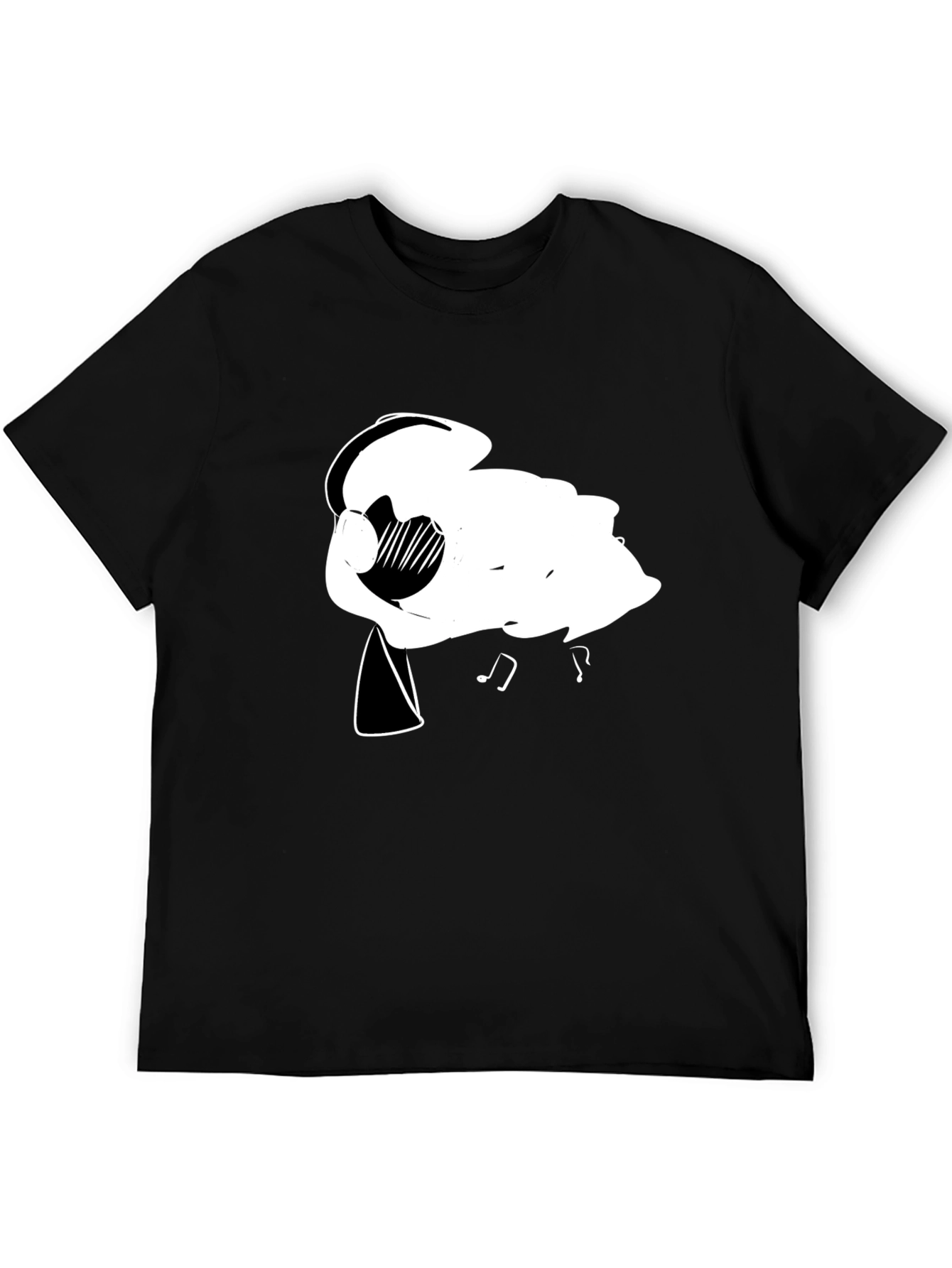 Abstract Music Lovers Black T-Shirt