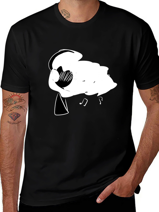 Abstract Music Lovers Black T-Shirt
