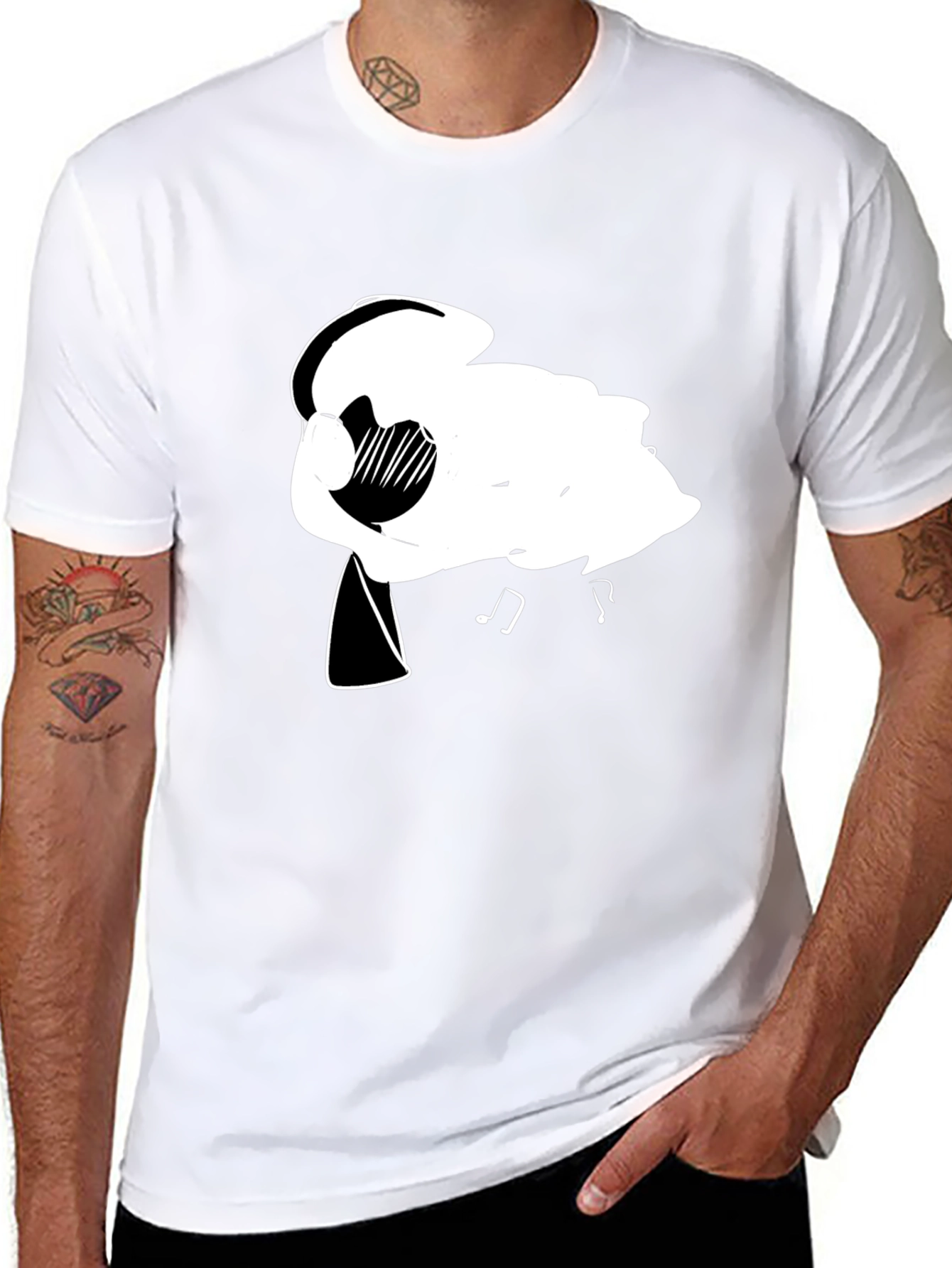 Abstract Music Lovers Black T-Shirt