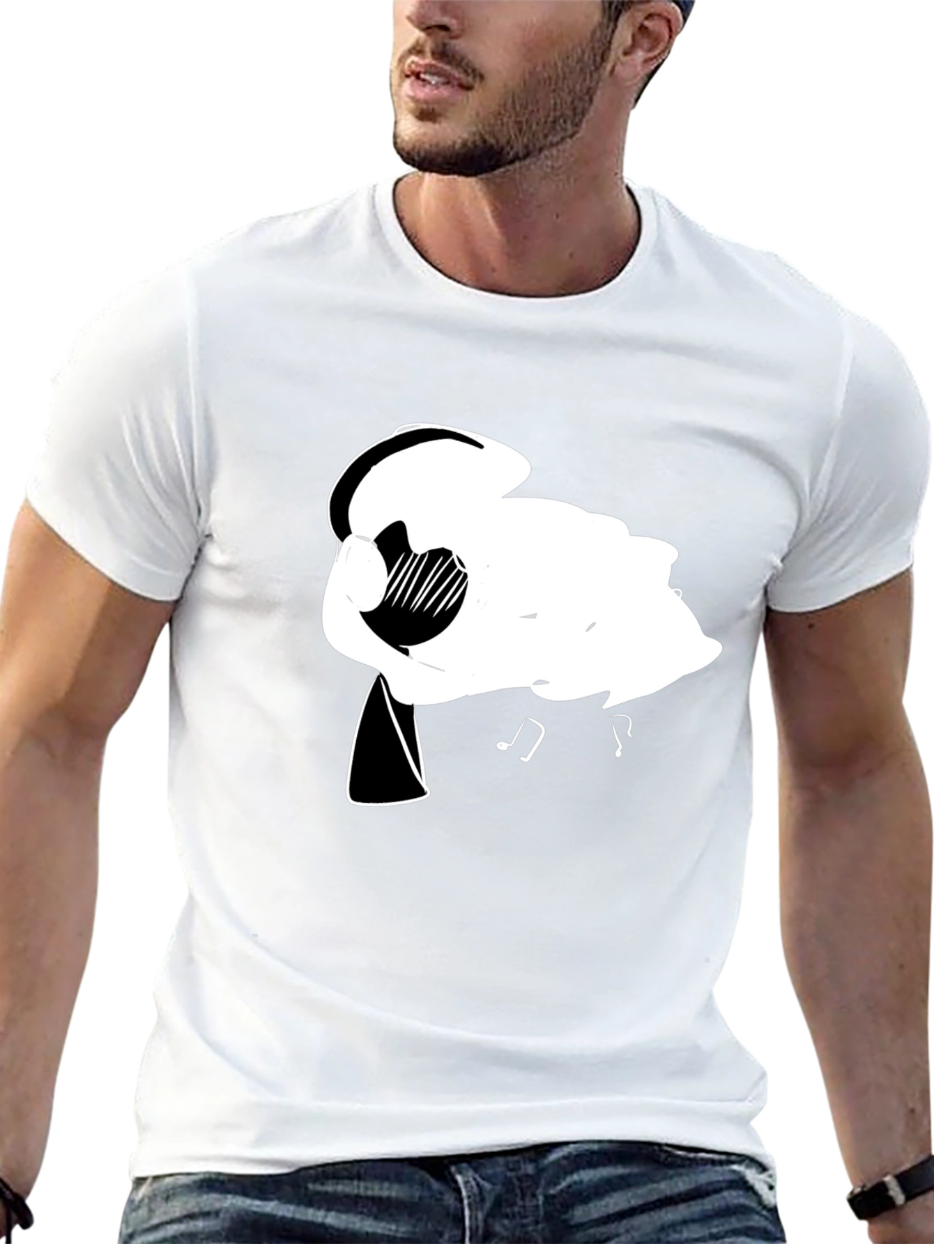 Abstract Music Lovers Black T-Shirt