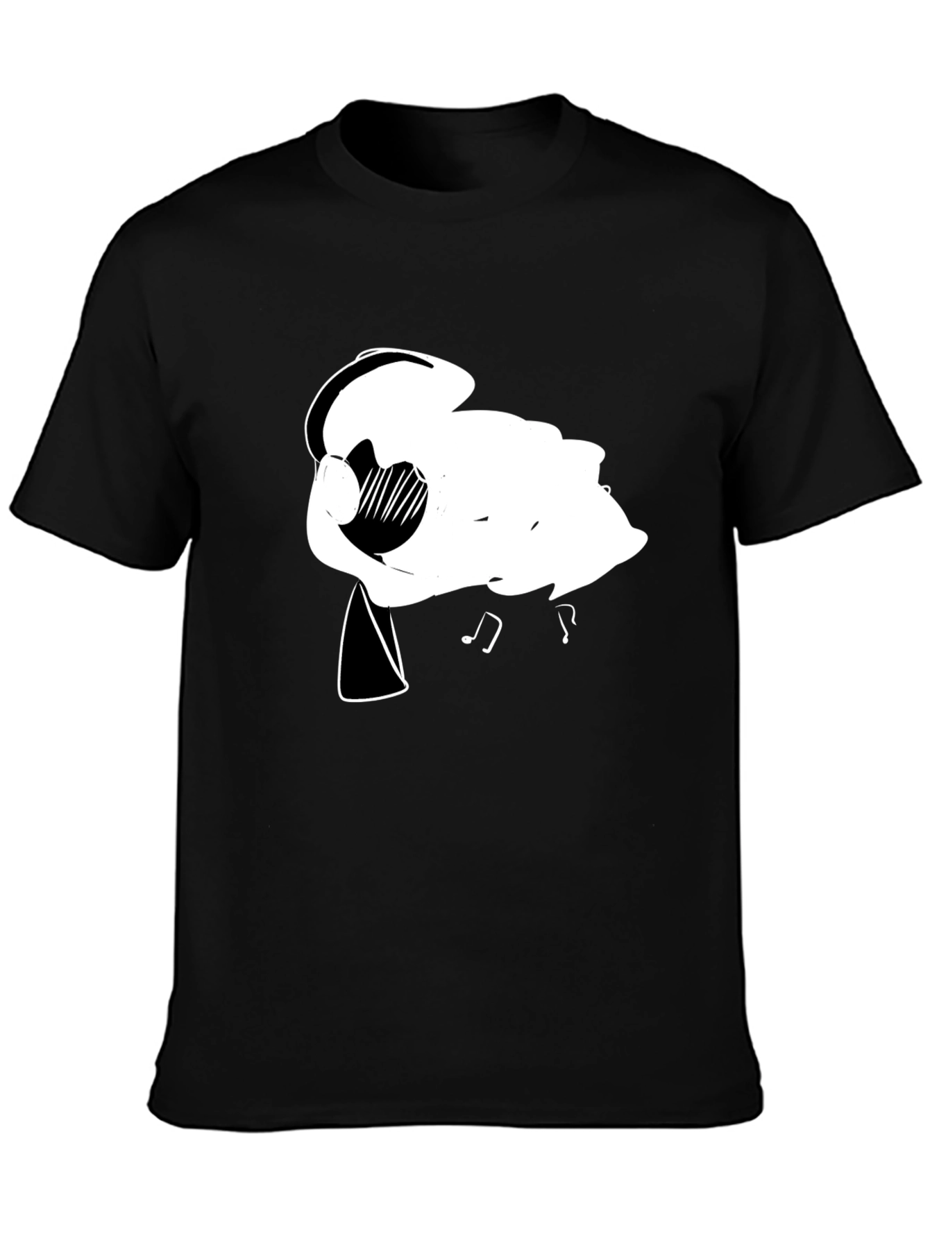 Abstract Music Lovers Black T-Shirt