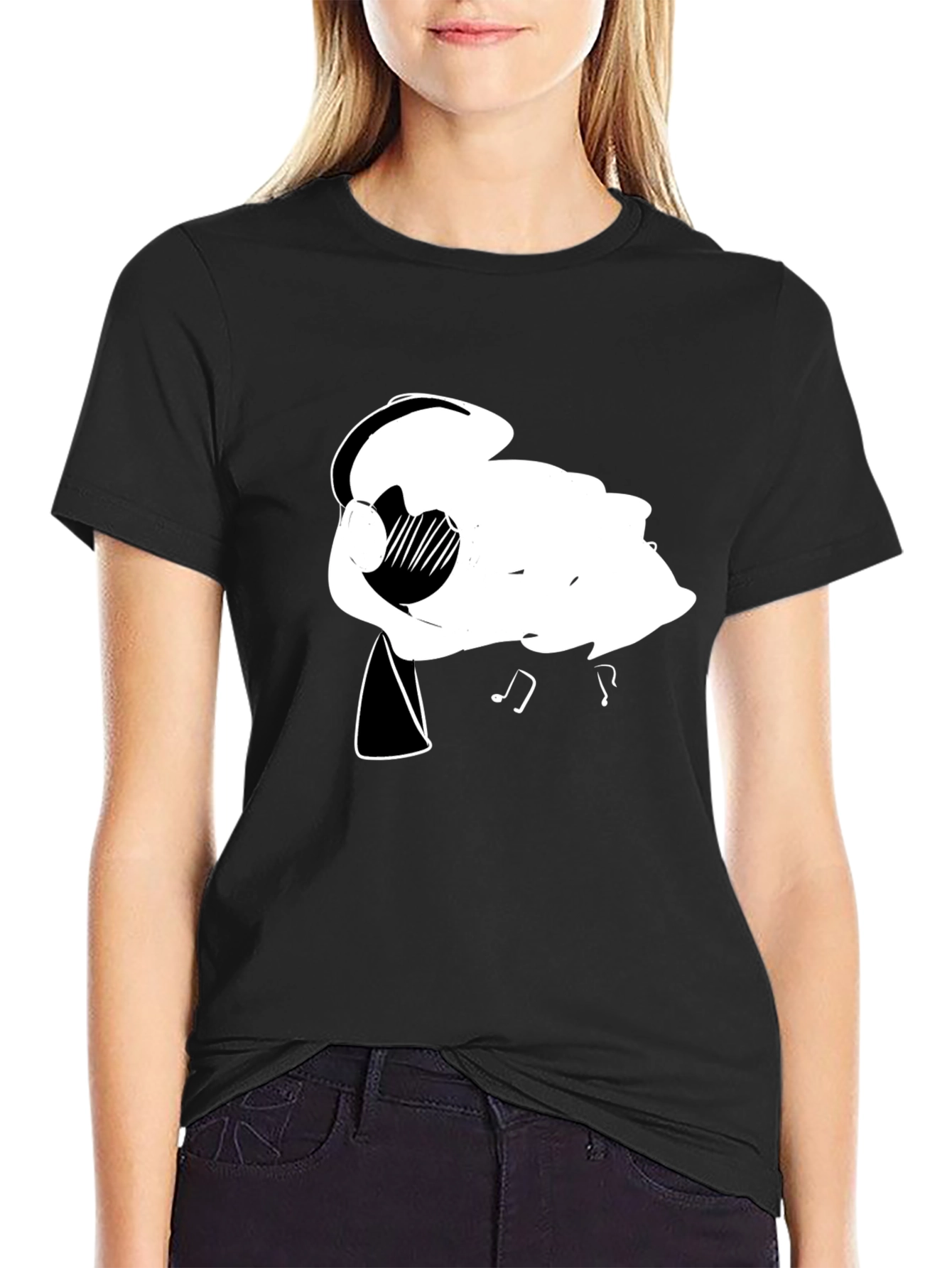 Abstract Music Lovers Black T-Shirt