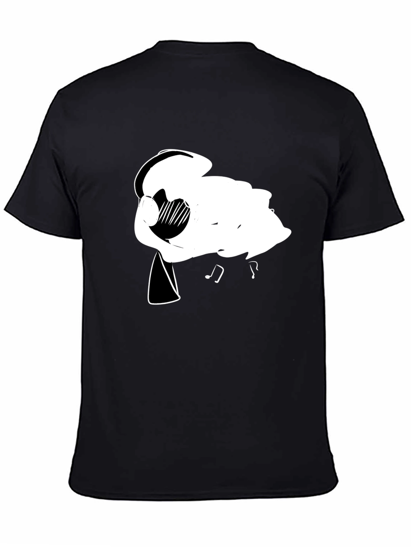 Abstract Music Lovers Black T-Shirt