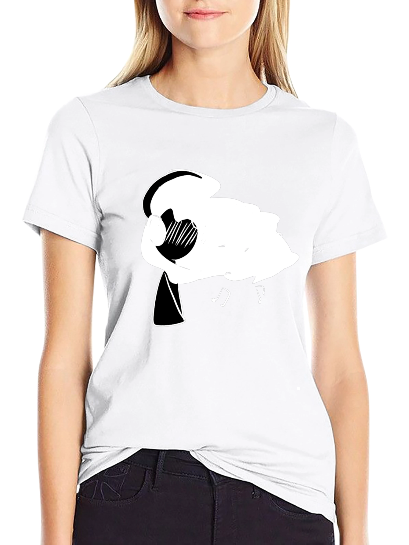 Abstract Music Lovers Black T-Shirt