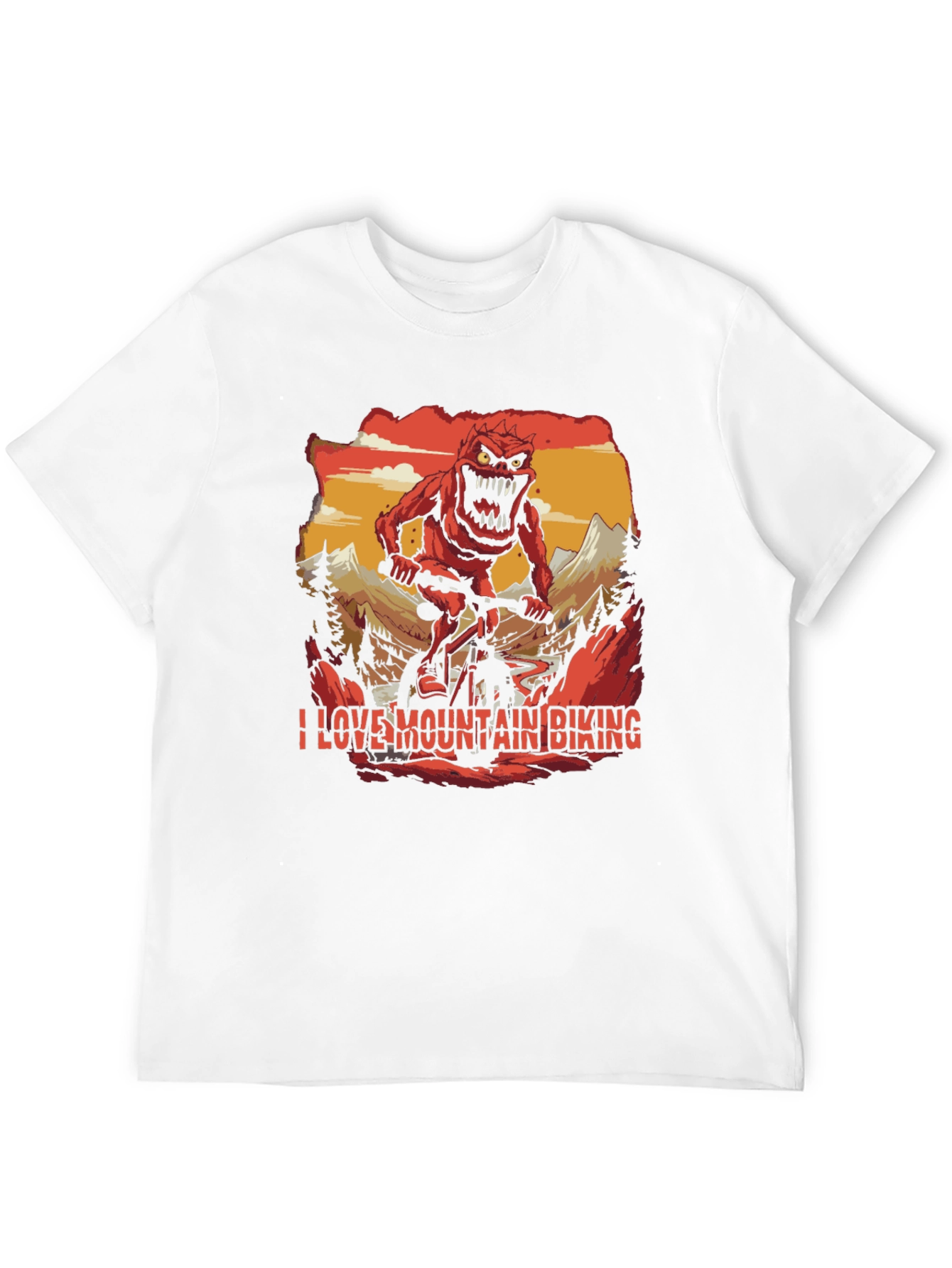 I Love Mountain Biking Monster Graphic Tee