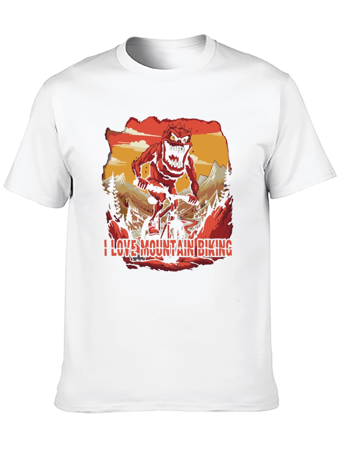I Love Mountain Biking Monster Graphic Tee