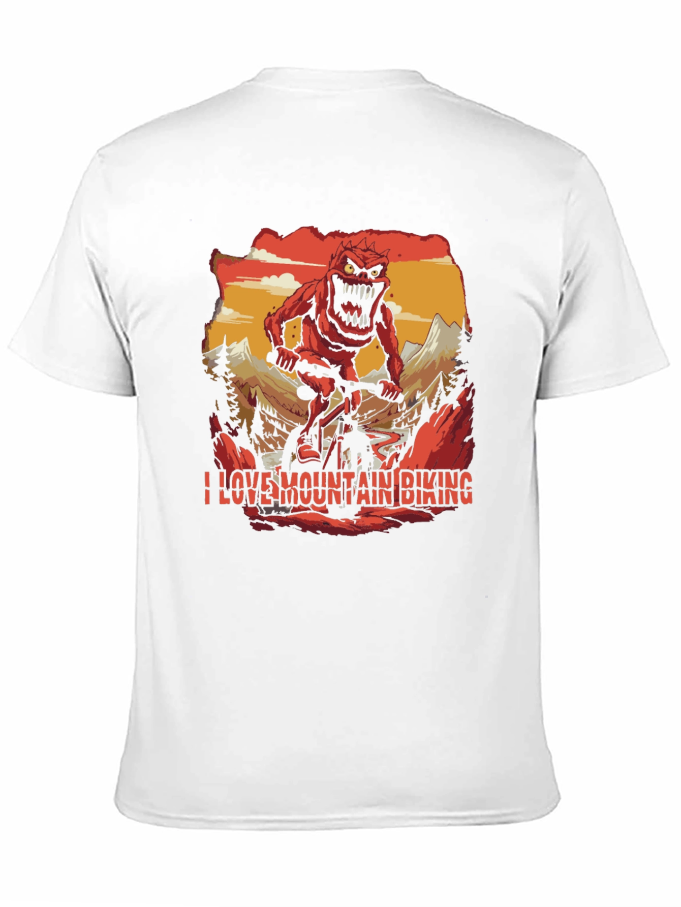 I Love Mountain Biking Monster Graphic Tee