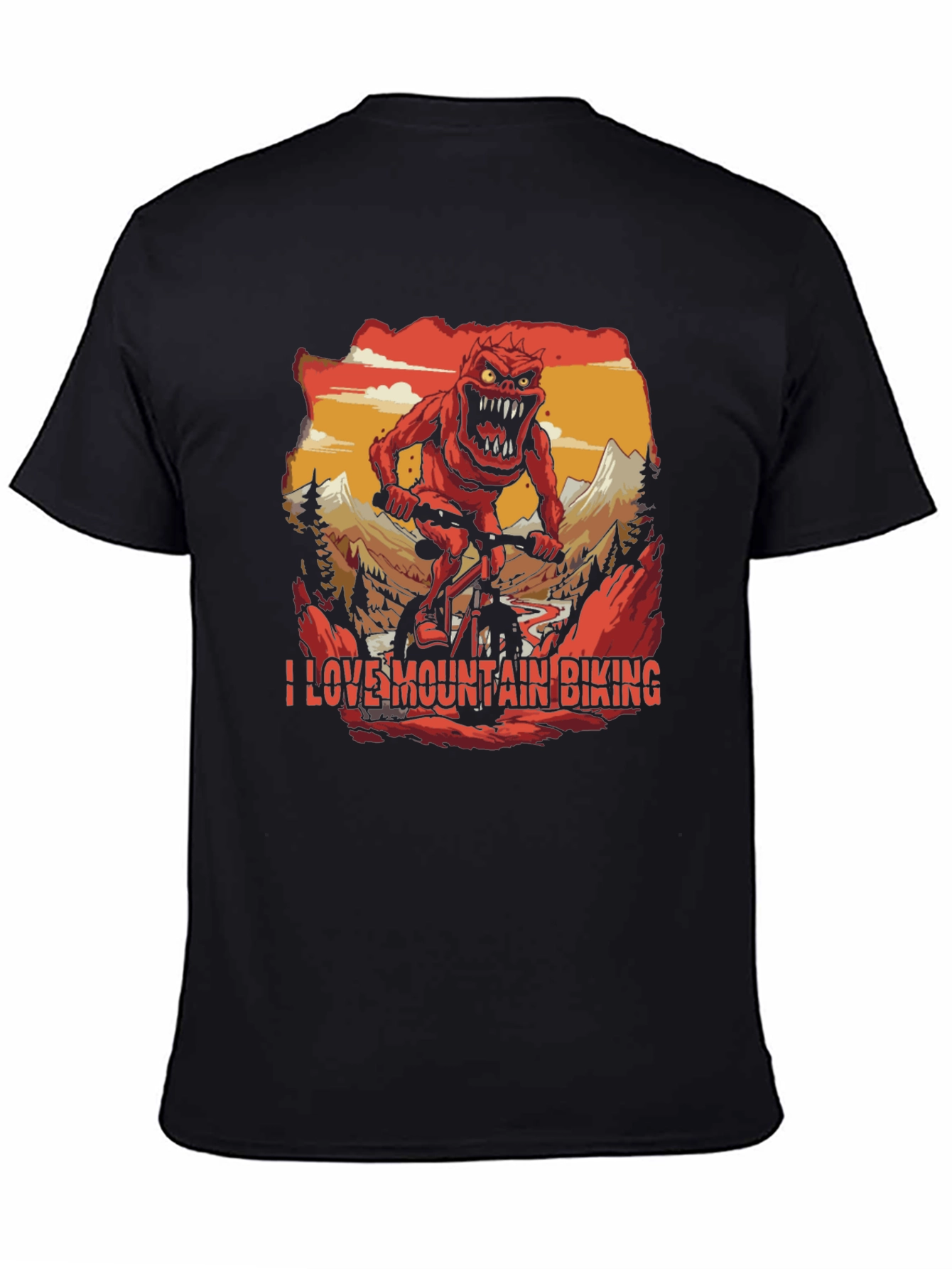I Love Mountain Biking Monster Graphic Tee