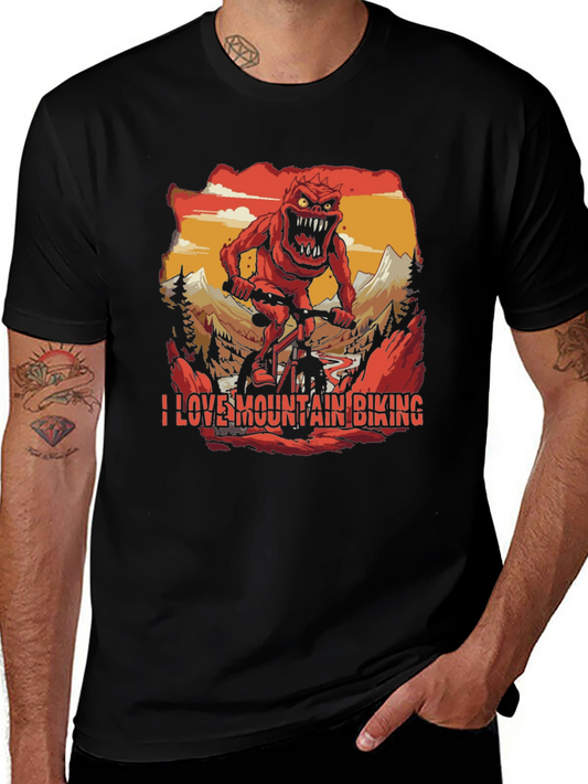 I Love Mountain Biking Monster Graphic Tee