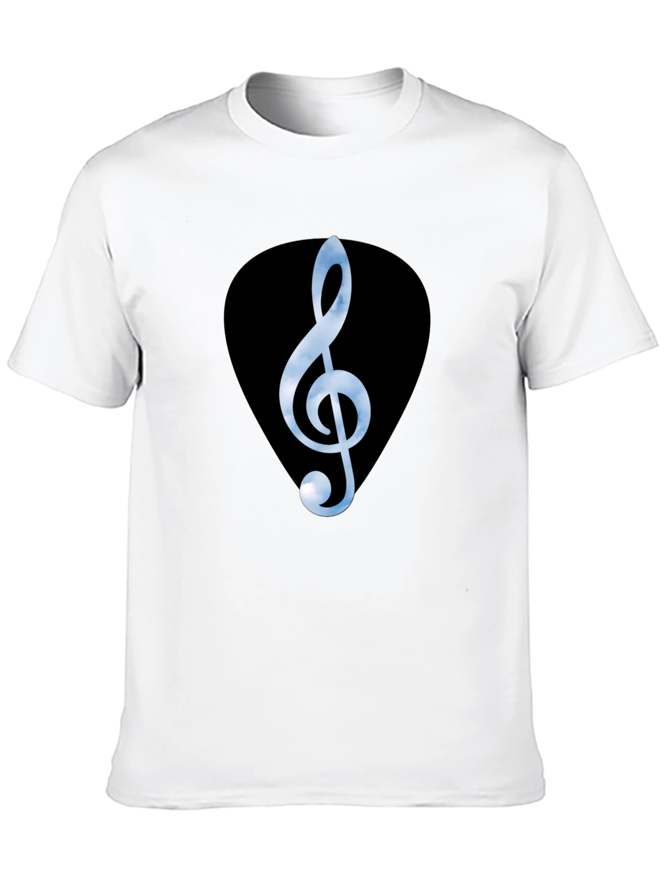 Treble Clef Guitar Pick Graphic Tee - Black