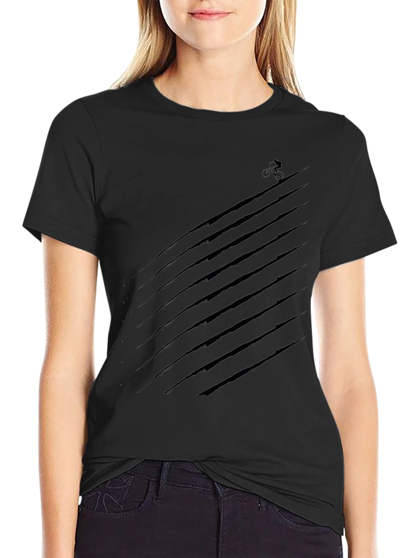 Mens Black Graphic Tee - Mountain Biker