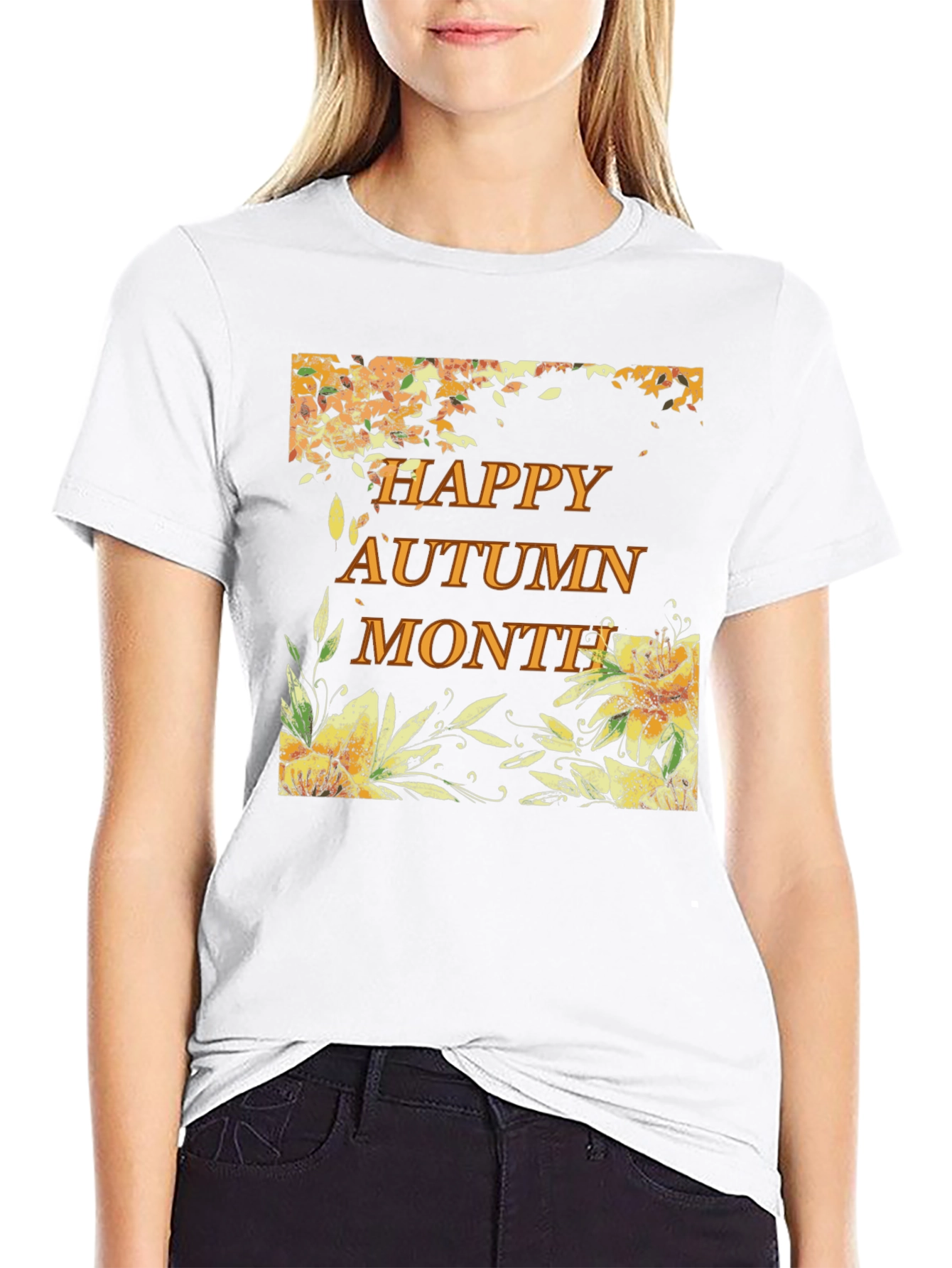 Happy Autumn Month Black T-Shirt