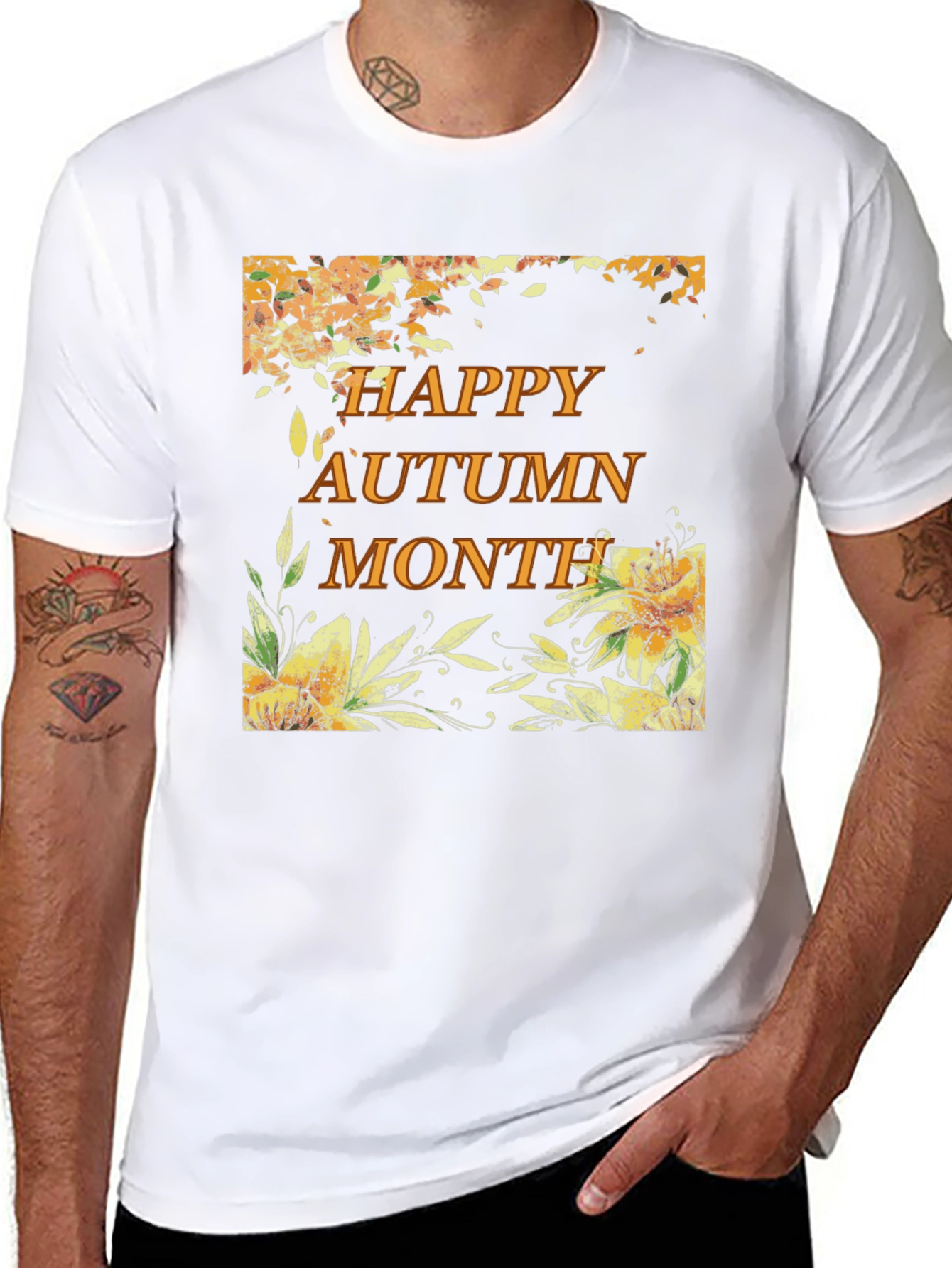 Happy Autumn Month Black T-Shirt