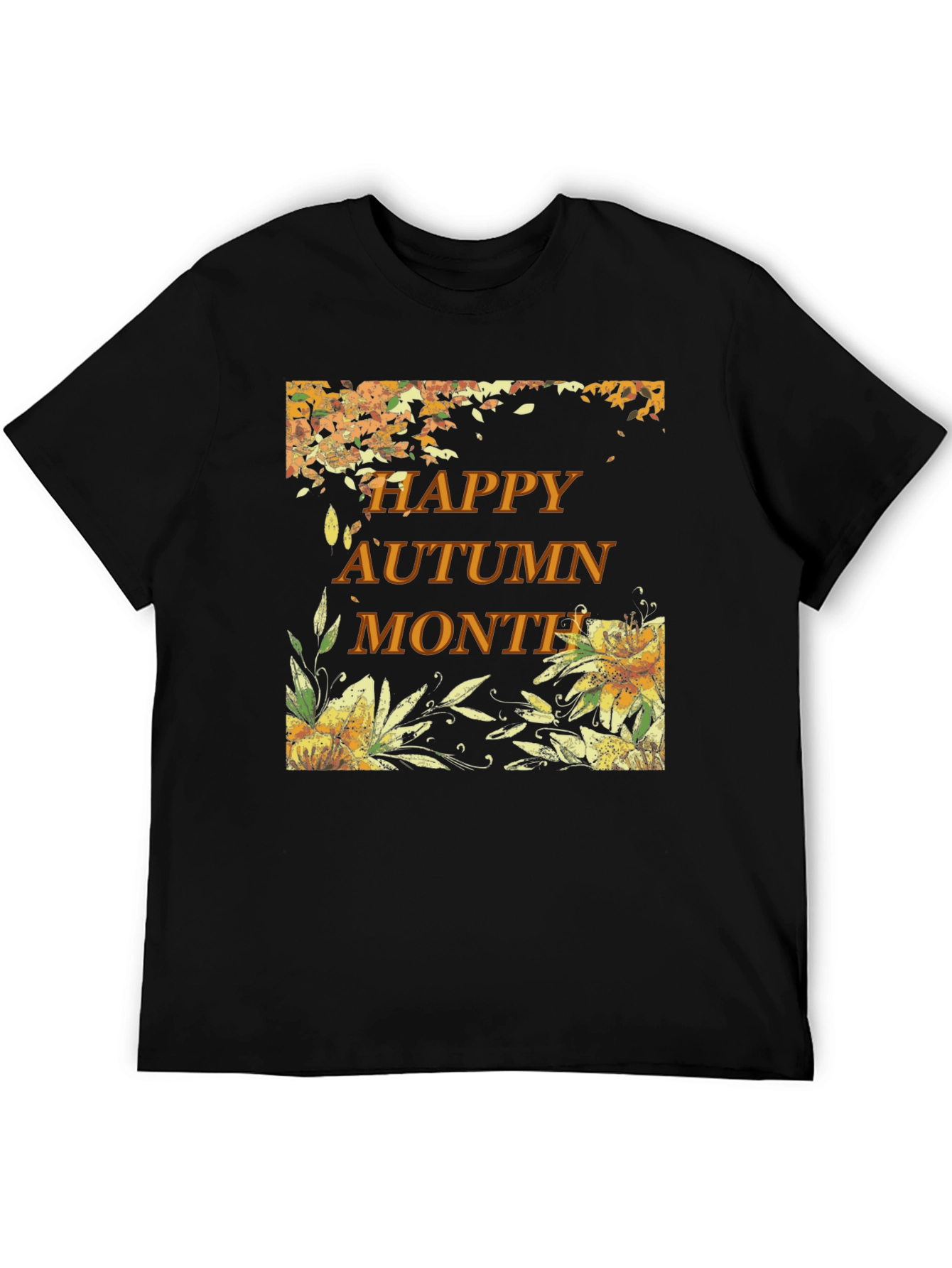 Happy Autumn Month Black T-Shirt
