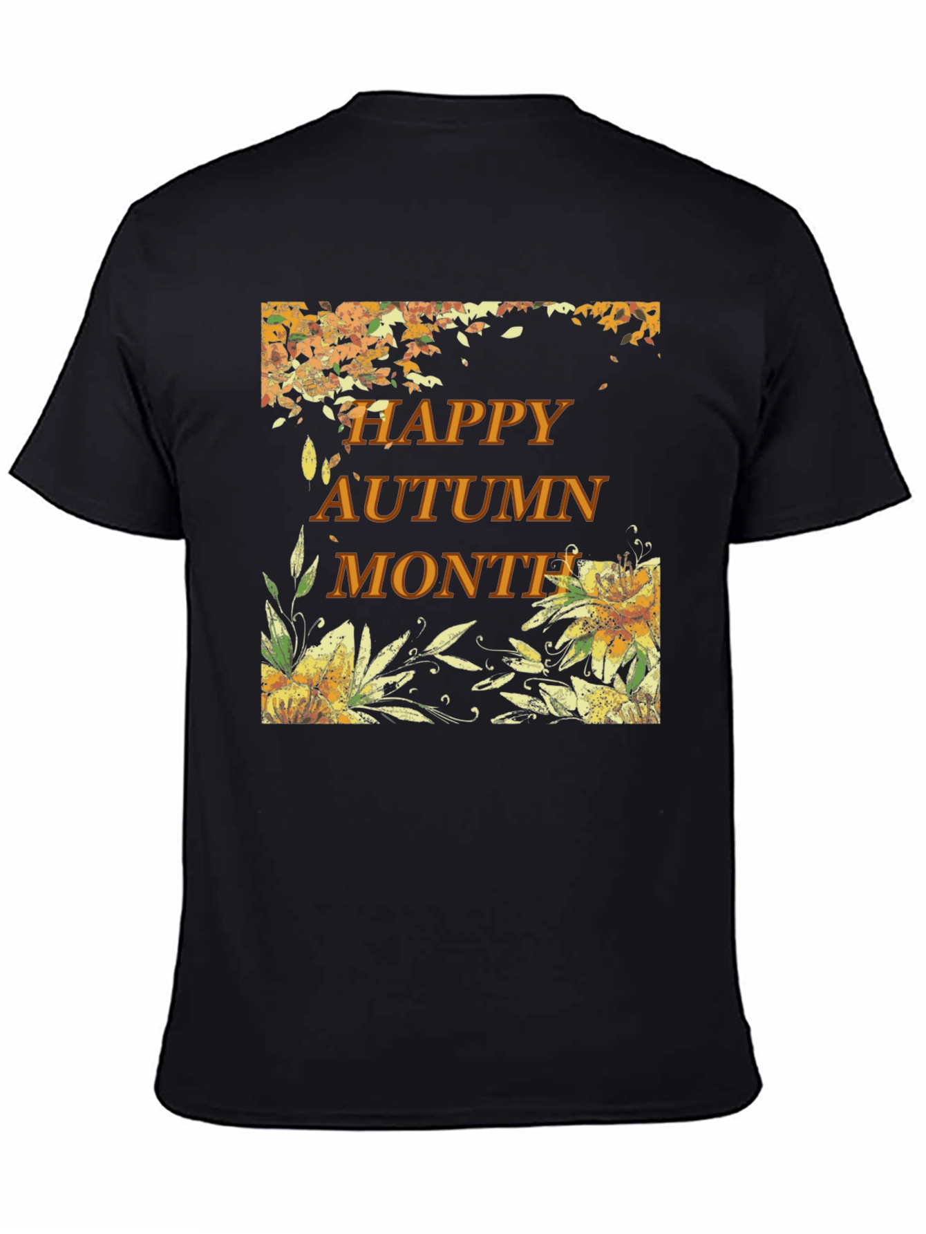 Happy Autumn Month Black T-Shirt