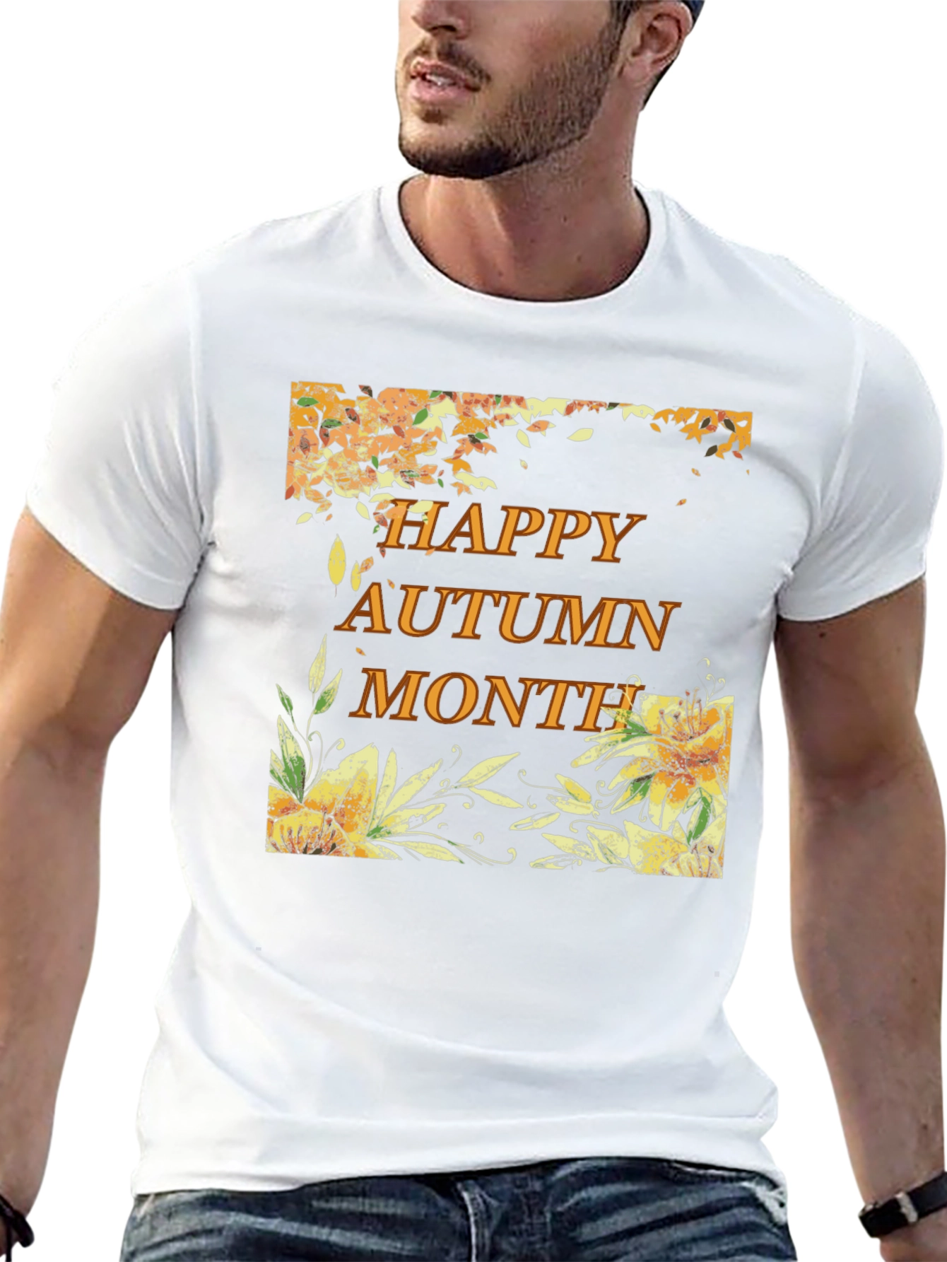 Happy Autumn Month Black T-Shirt