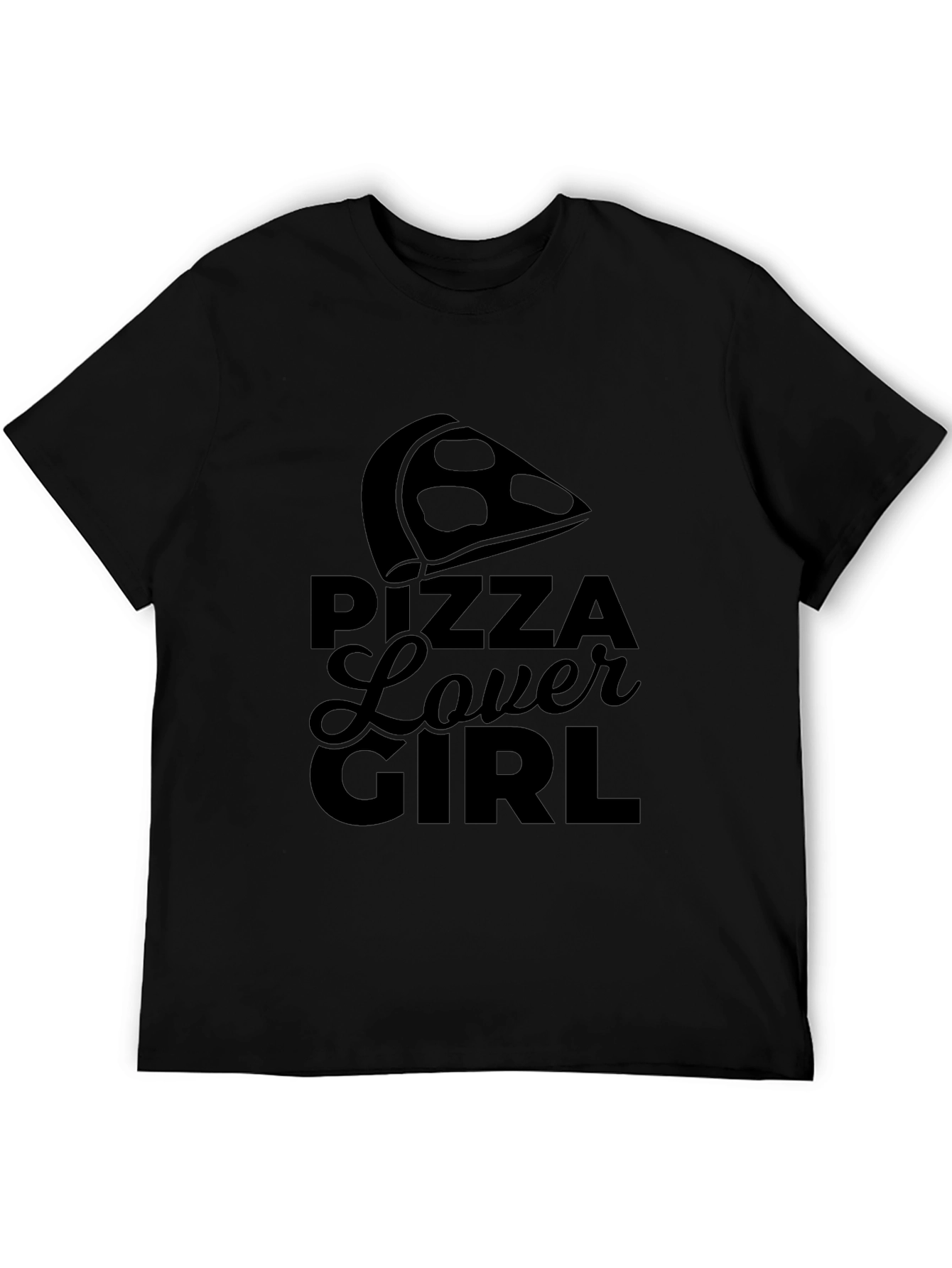 Pizza Lover Girl T-Shirt - Black