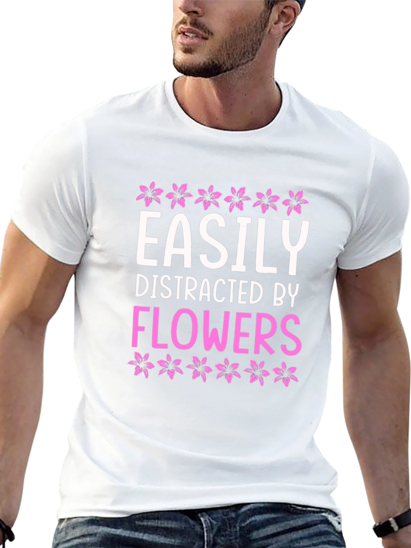 Easily Distracted By Flowers Graphic T-Shirt