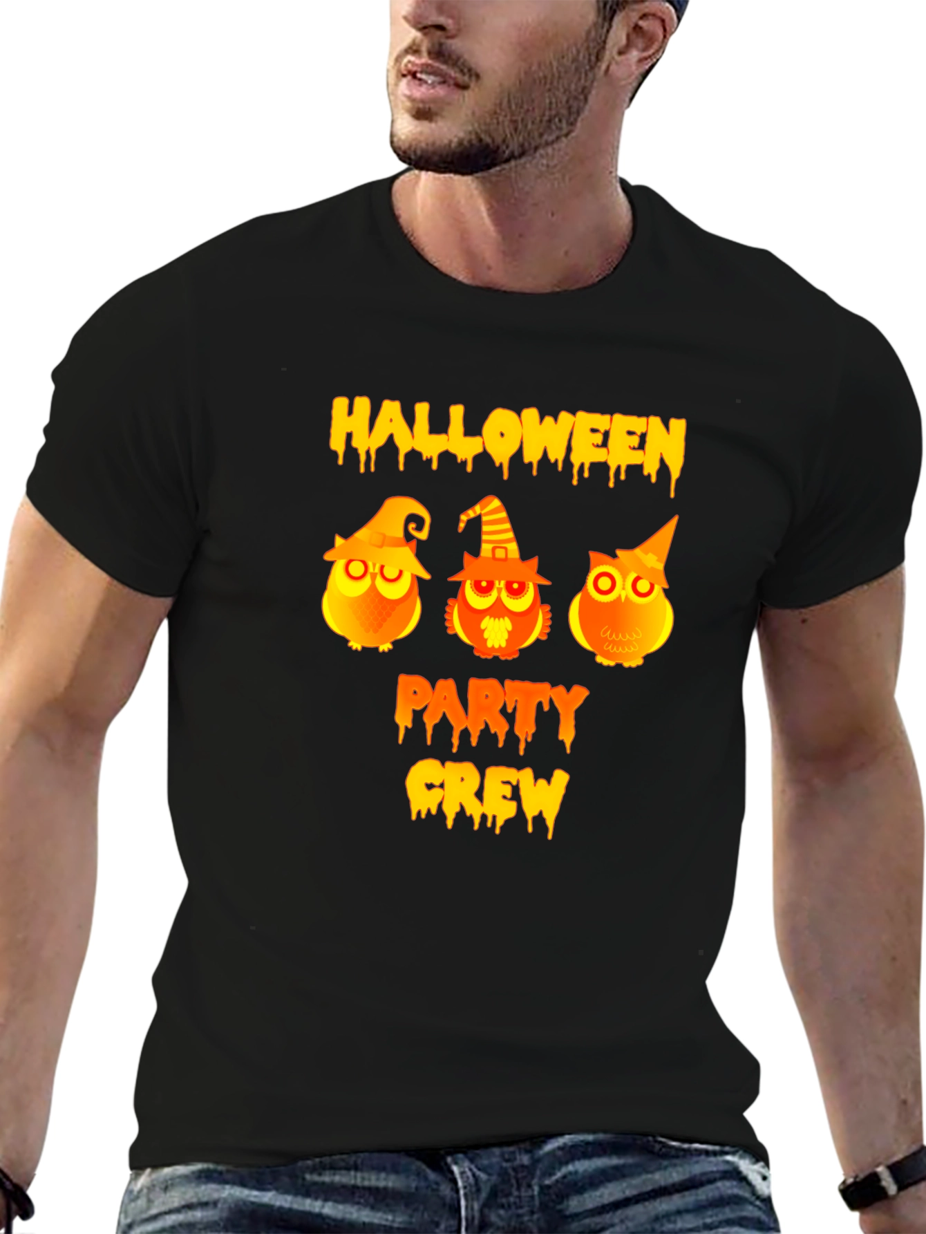 Halloween Party Crew Owls Graphic T-Shirt