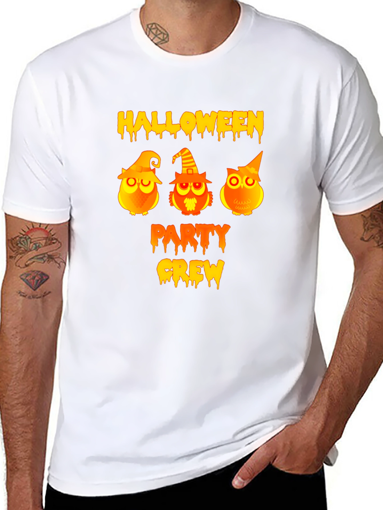 Halloween Party Crew Owls Graphic T-Shirt