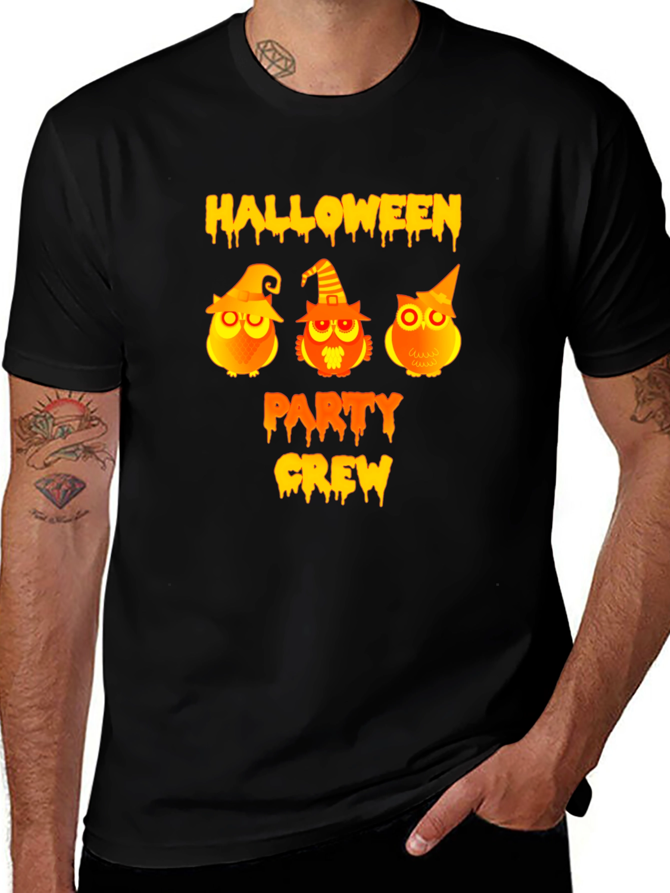 Halloween Party Crew Owls Graphic T-Shirt