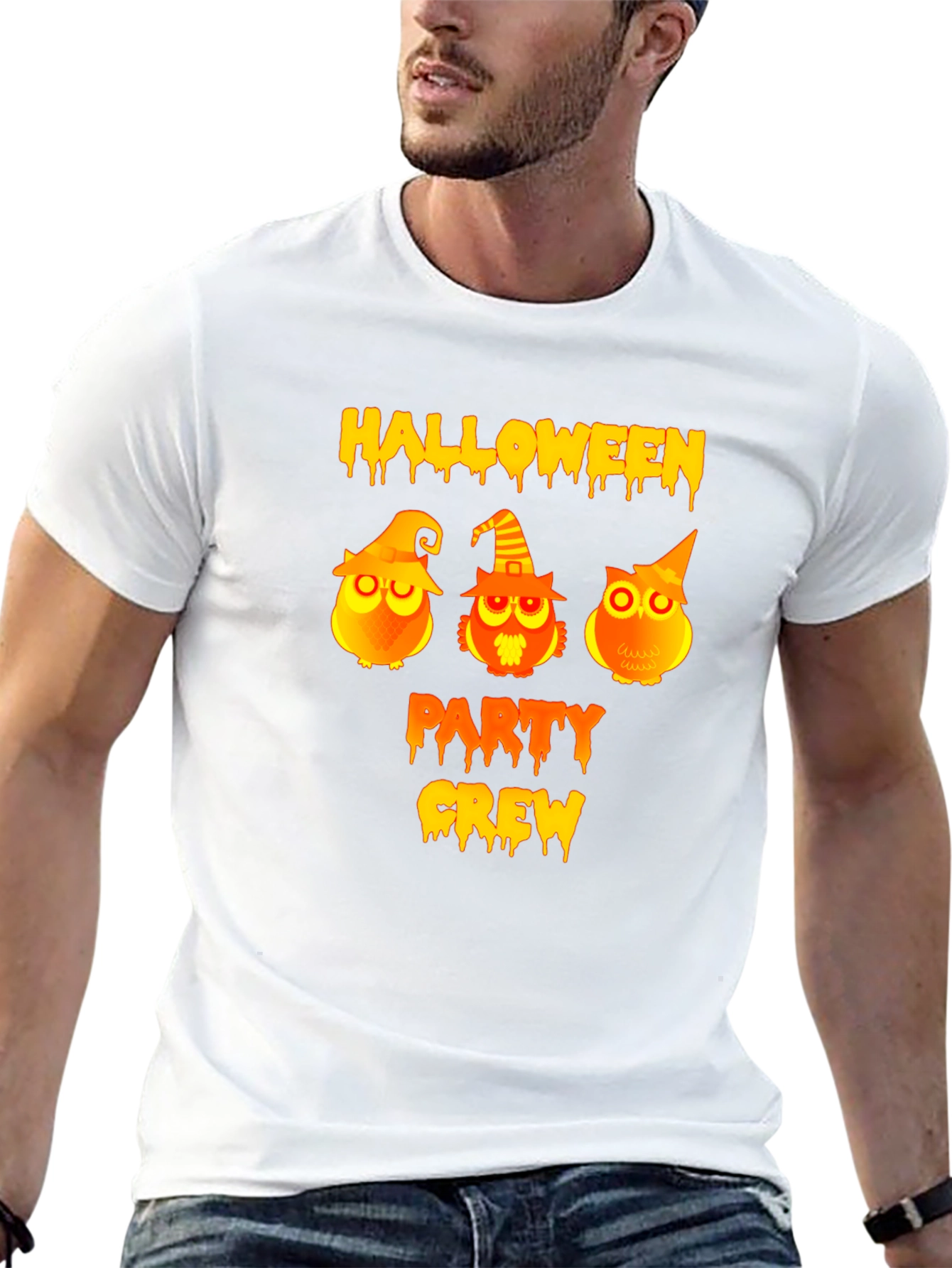Halloween Party Crew Owls Graphic T-Shirt
