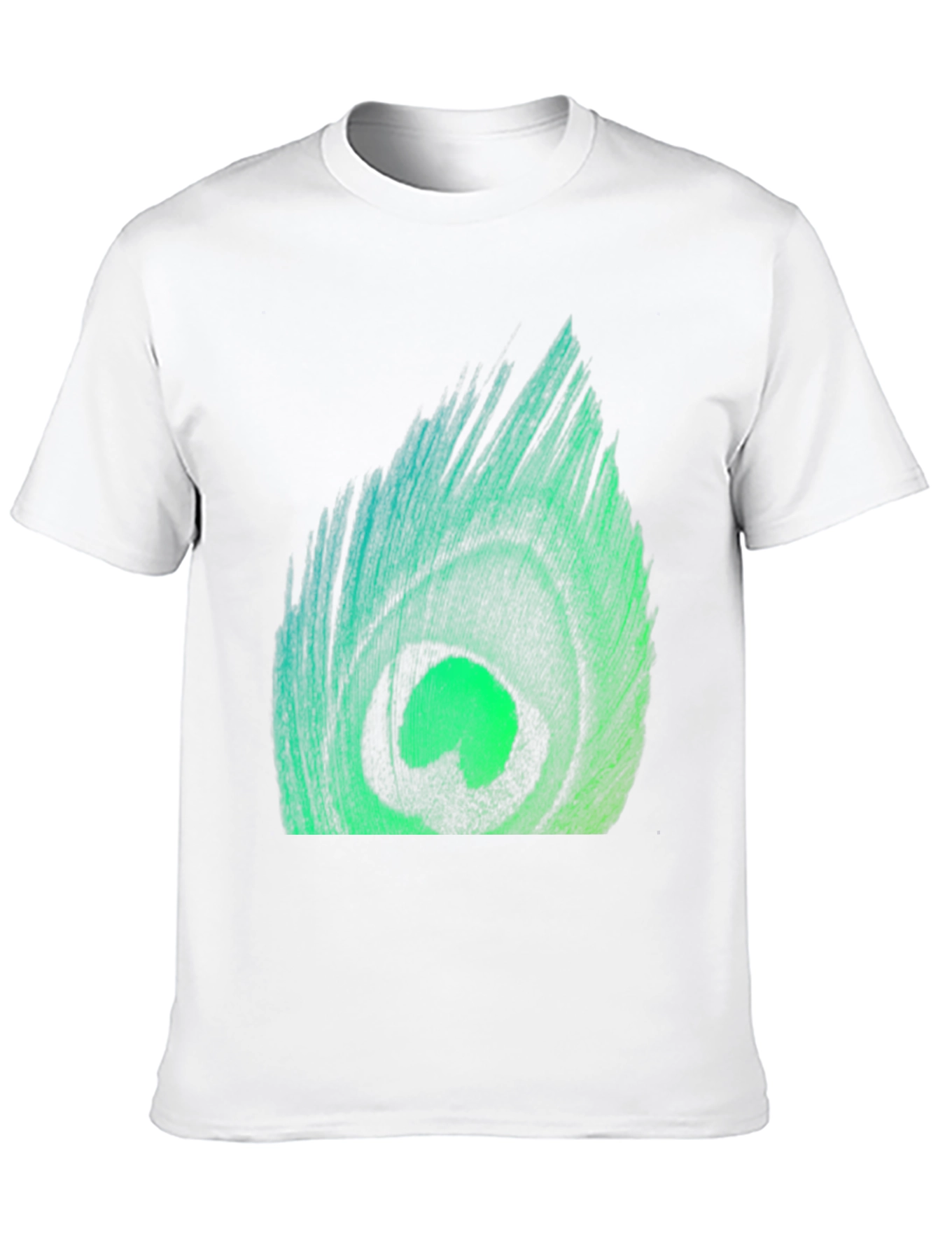 Peacock Feather Graphic Tee - Stylish Black T-Shirt