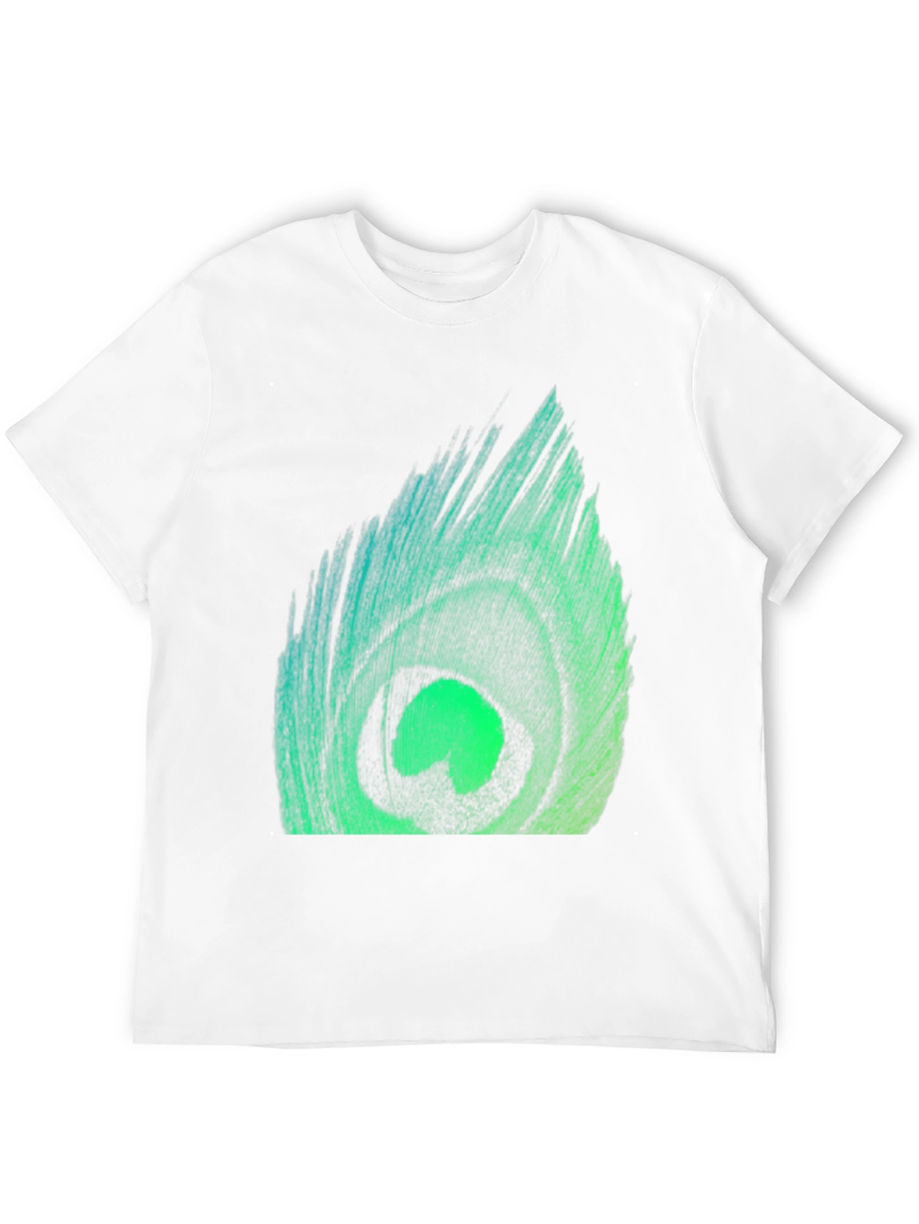 Peacock Feather Graphic Tee - Stylish Black T-Shirt