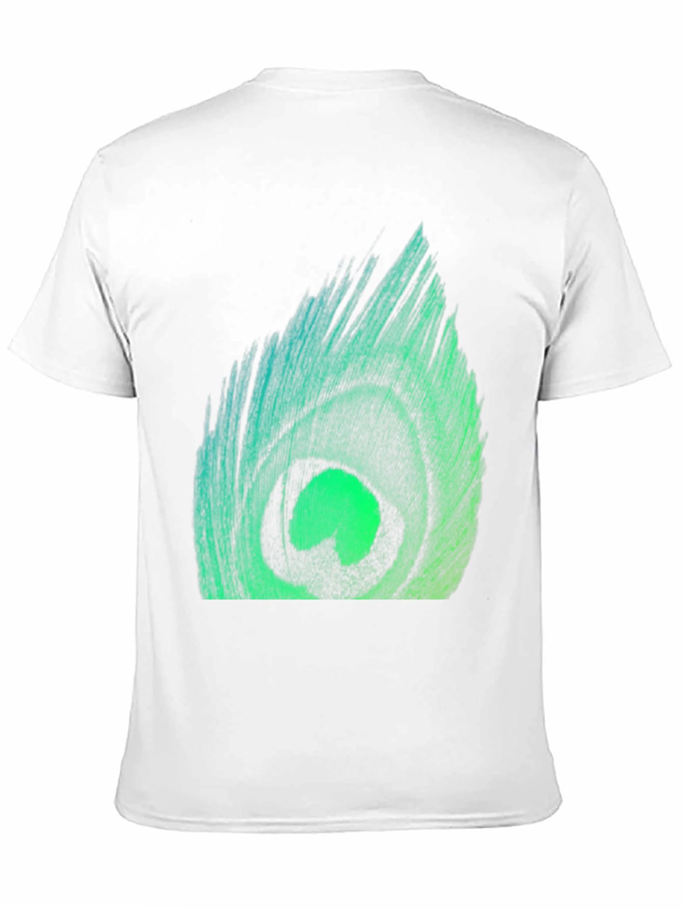 Peacock Feather Graphic Tee - Stylish Black T-Shirt