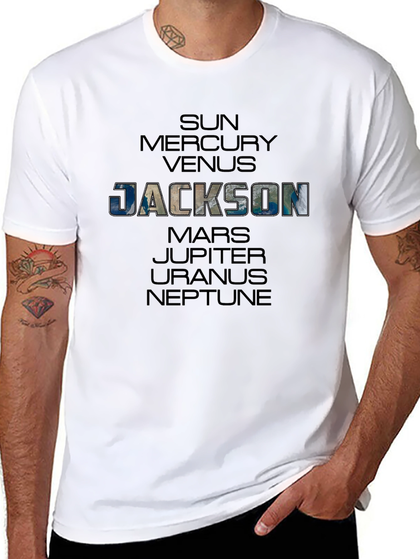 Planets Jackson Black T-Shirt