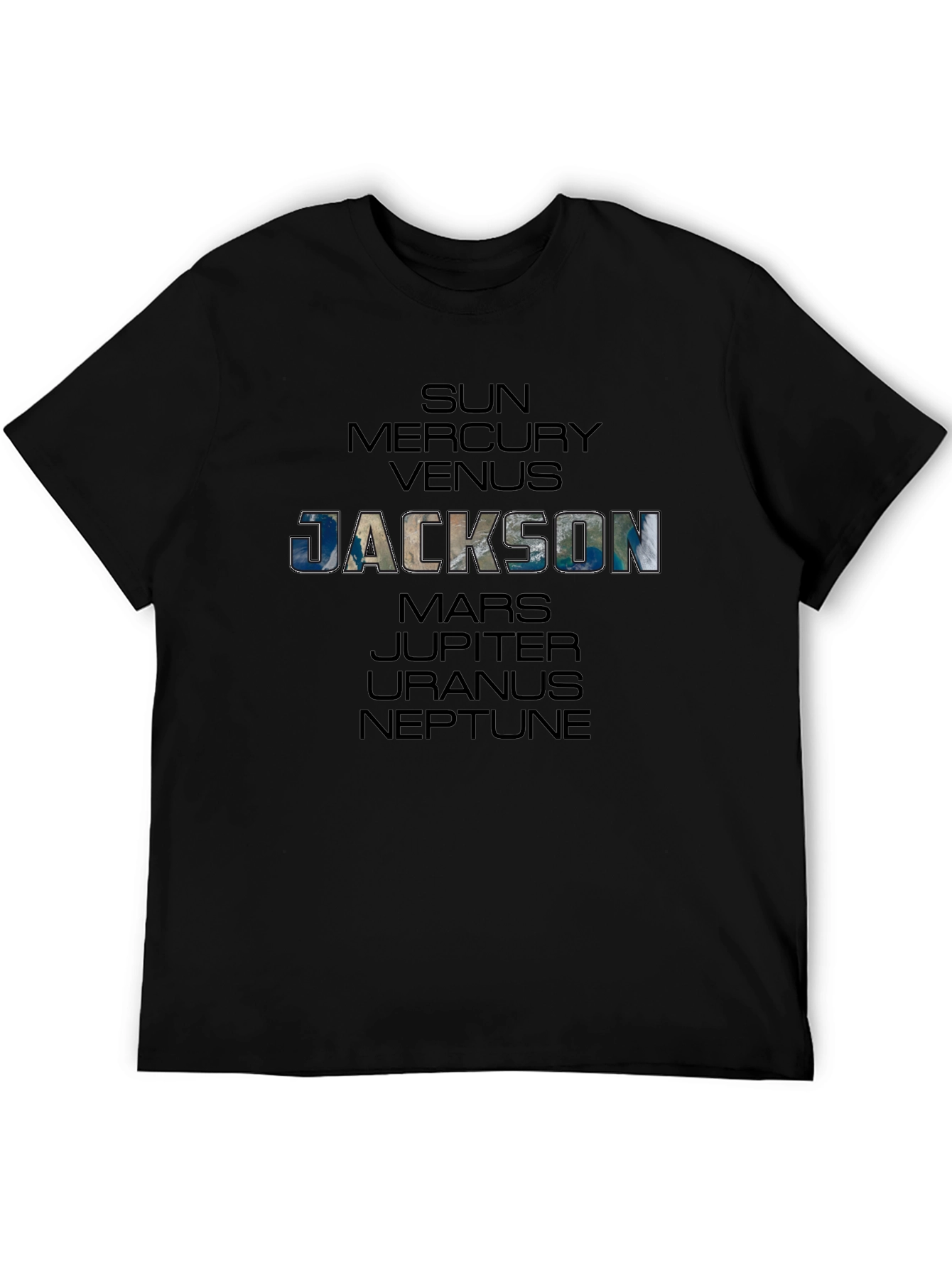 Planets Jackson Black T-Shirt