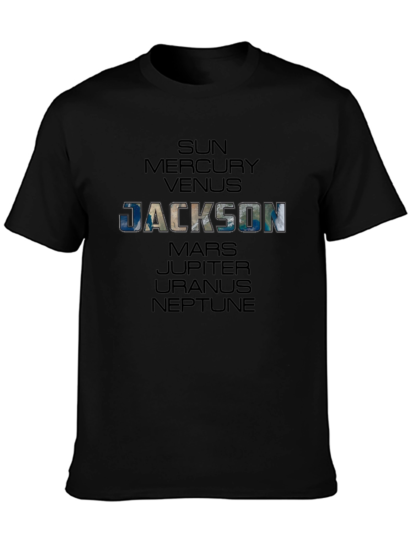 Planets Jackson Black T-Shirt