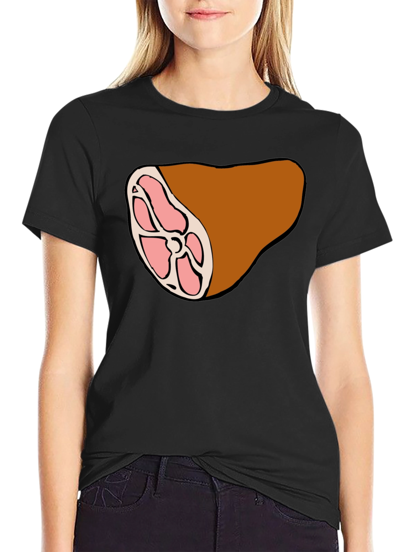 Ham Shank Graphic Tee - Black Casual T-Shirt