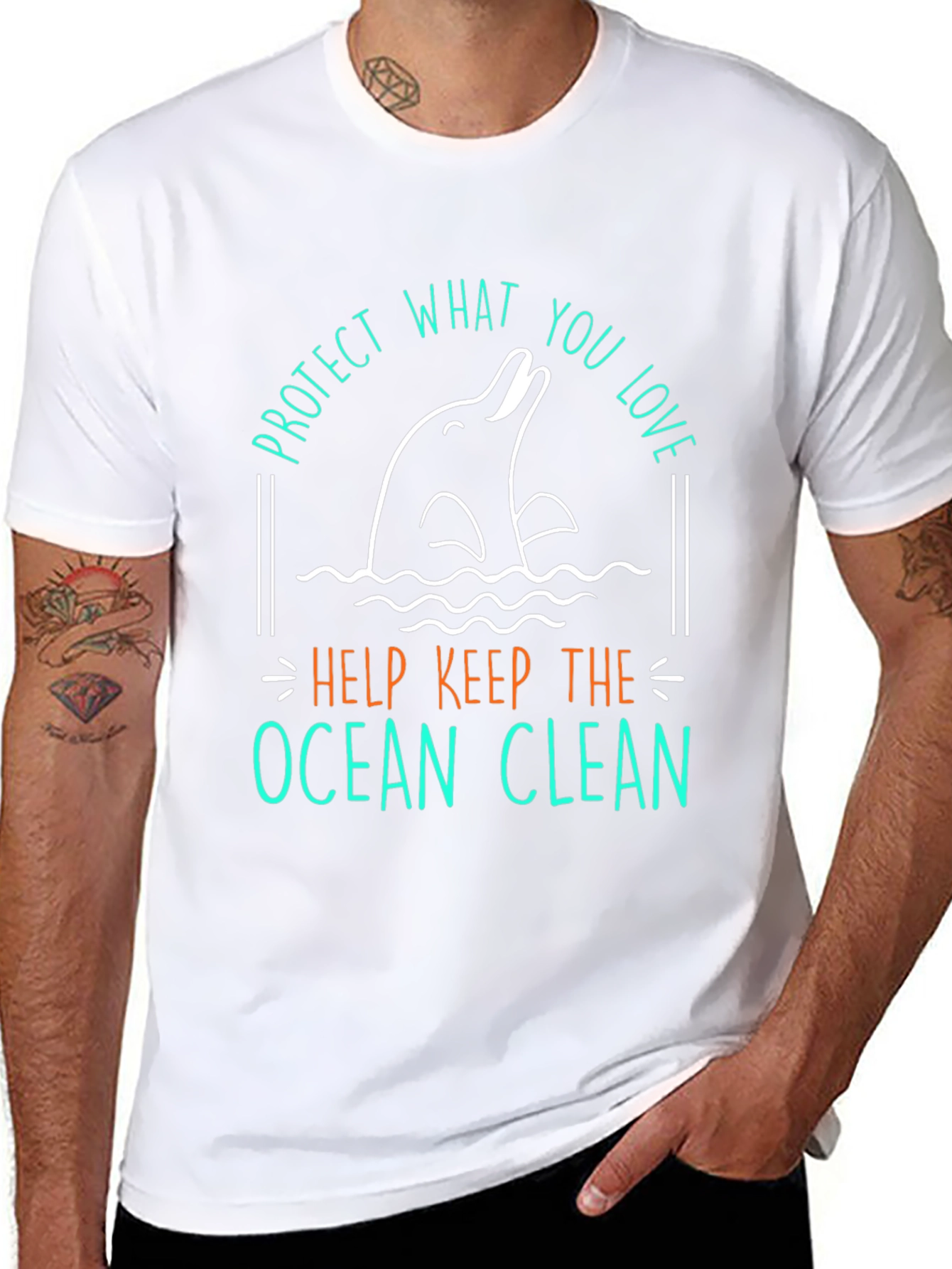 Protect What You Love Dolphin Graphic T-Shirt