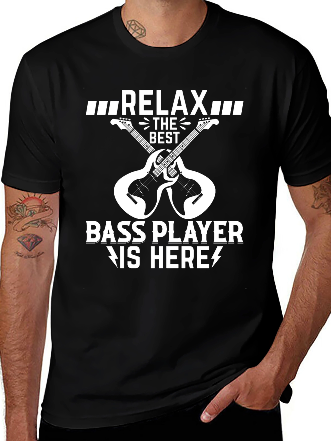 Relax Best Bass Player T-Shirt - Black