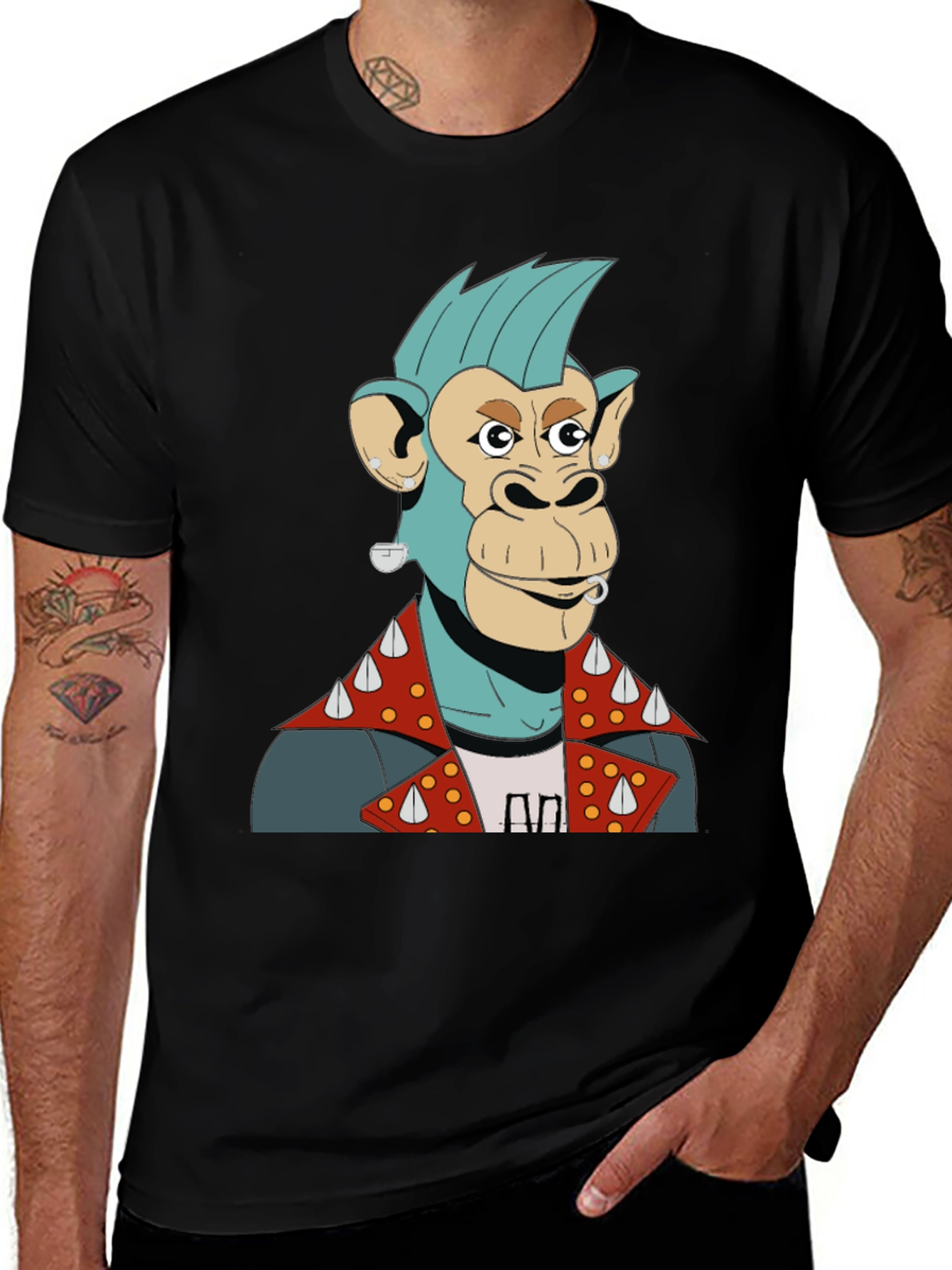 Cool Punk Ape Graphic T-Shirt