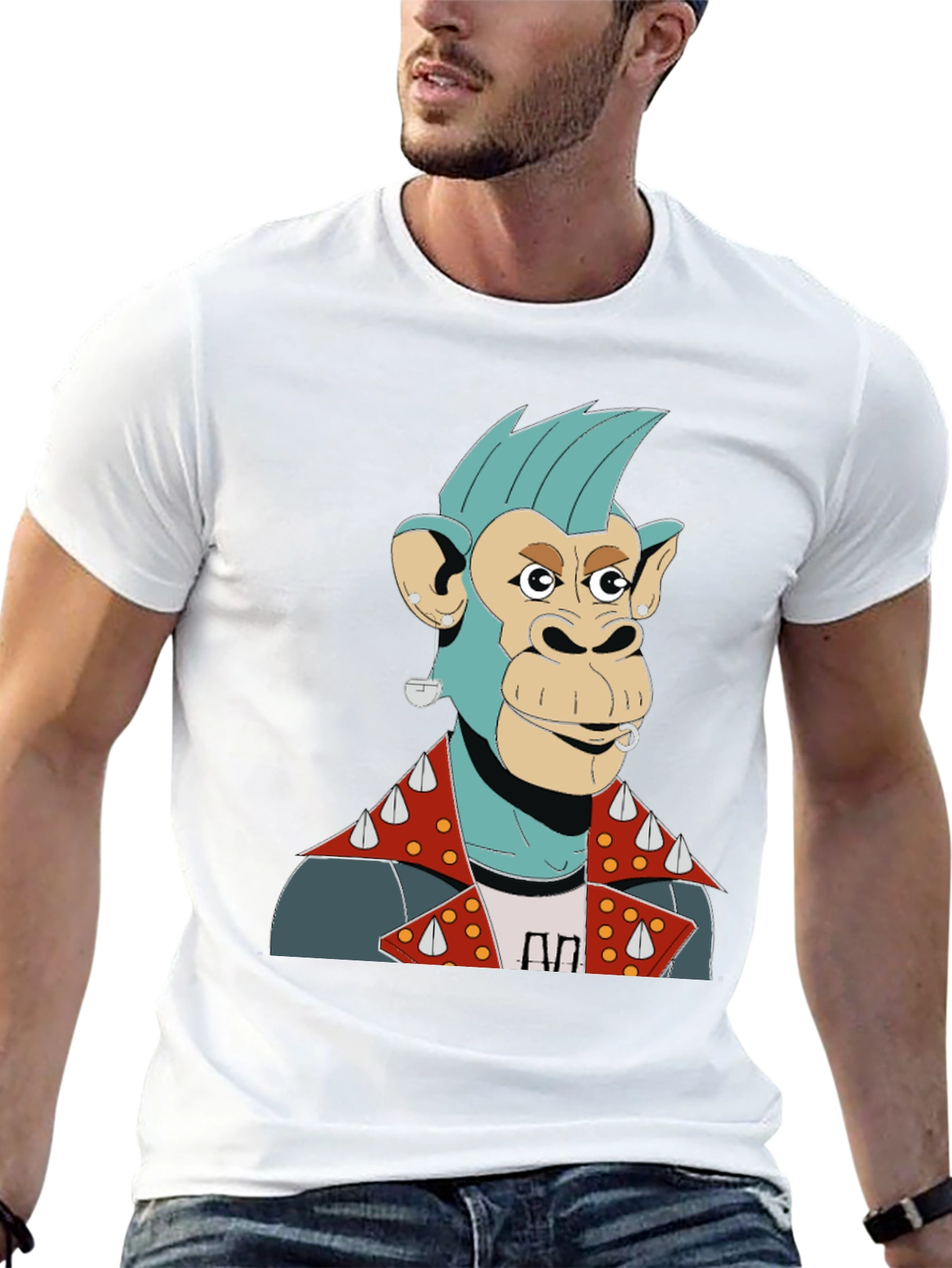 Cool Punk Ape Graphic T-Shirt