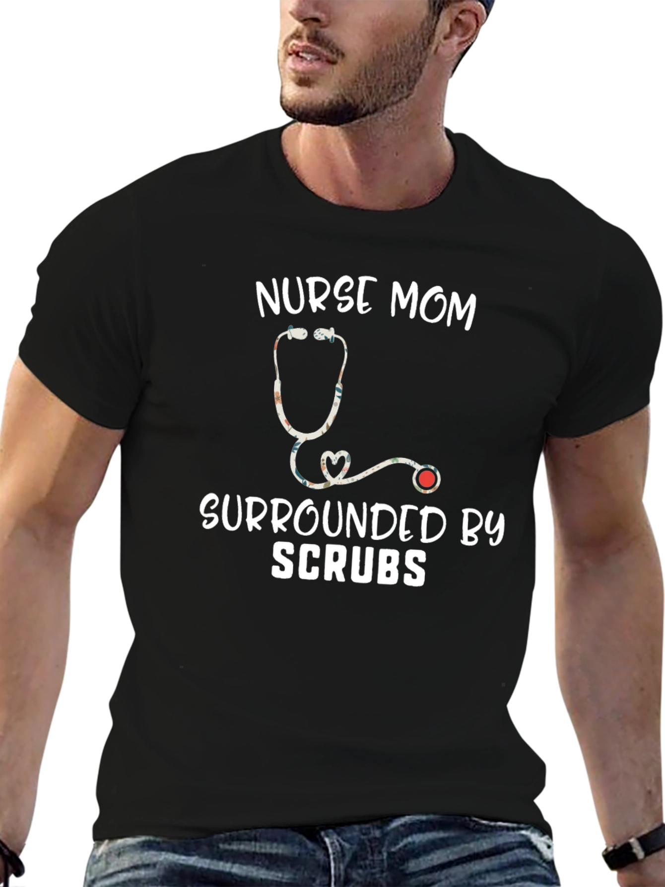 Nurse Mom T-Shirt - Surrounded by Scrubs