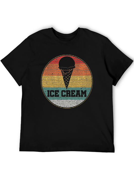 Retro Ice Cream Graphic Tee - Black
