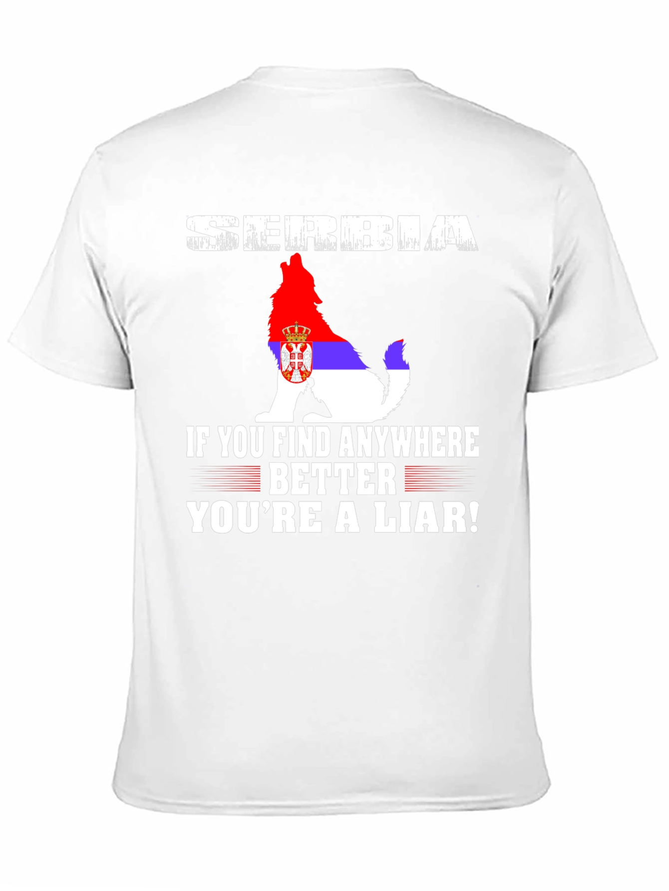 Serbia Wolf Flag Graphic Tee - Patriotic Pride T-Shirt