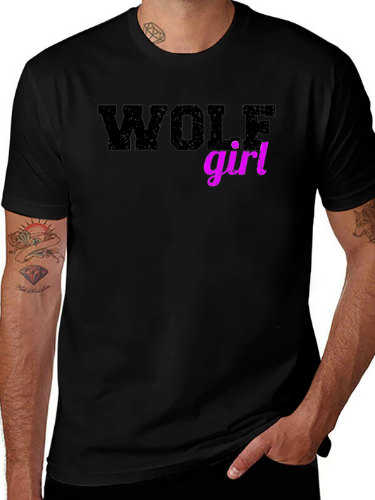 Wolf Girl Graphic Tee - Trendy Novelty T-Shirt