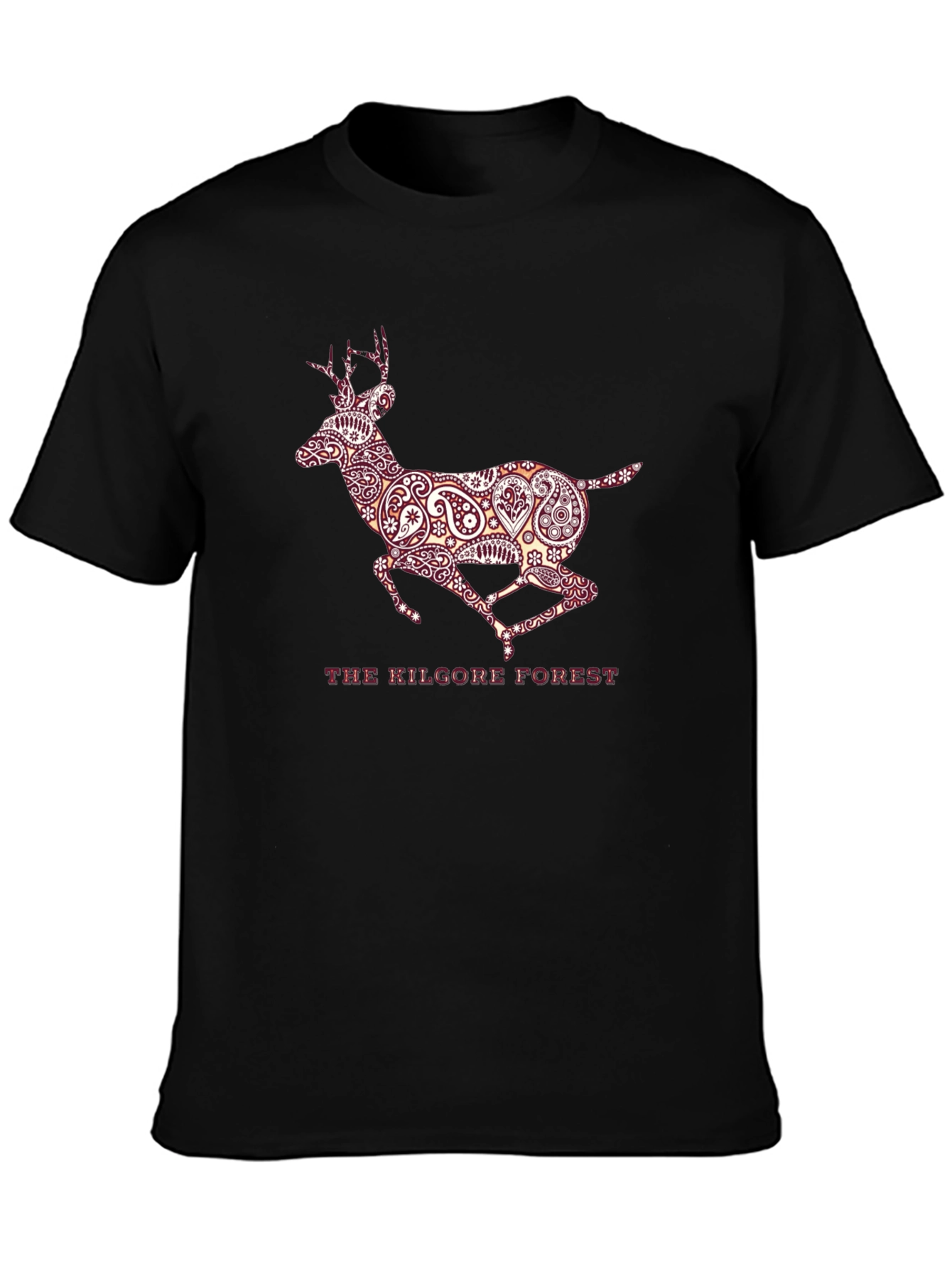 Kilgore Forest Deer Graphic T-Shirt - Black