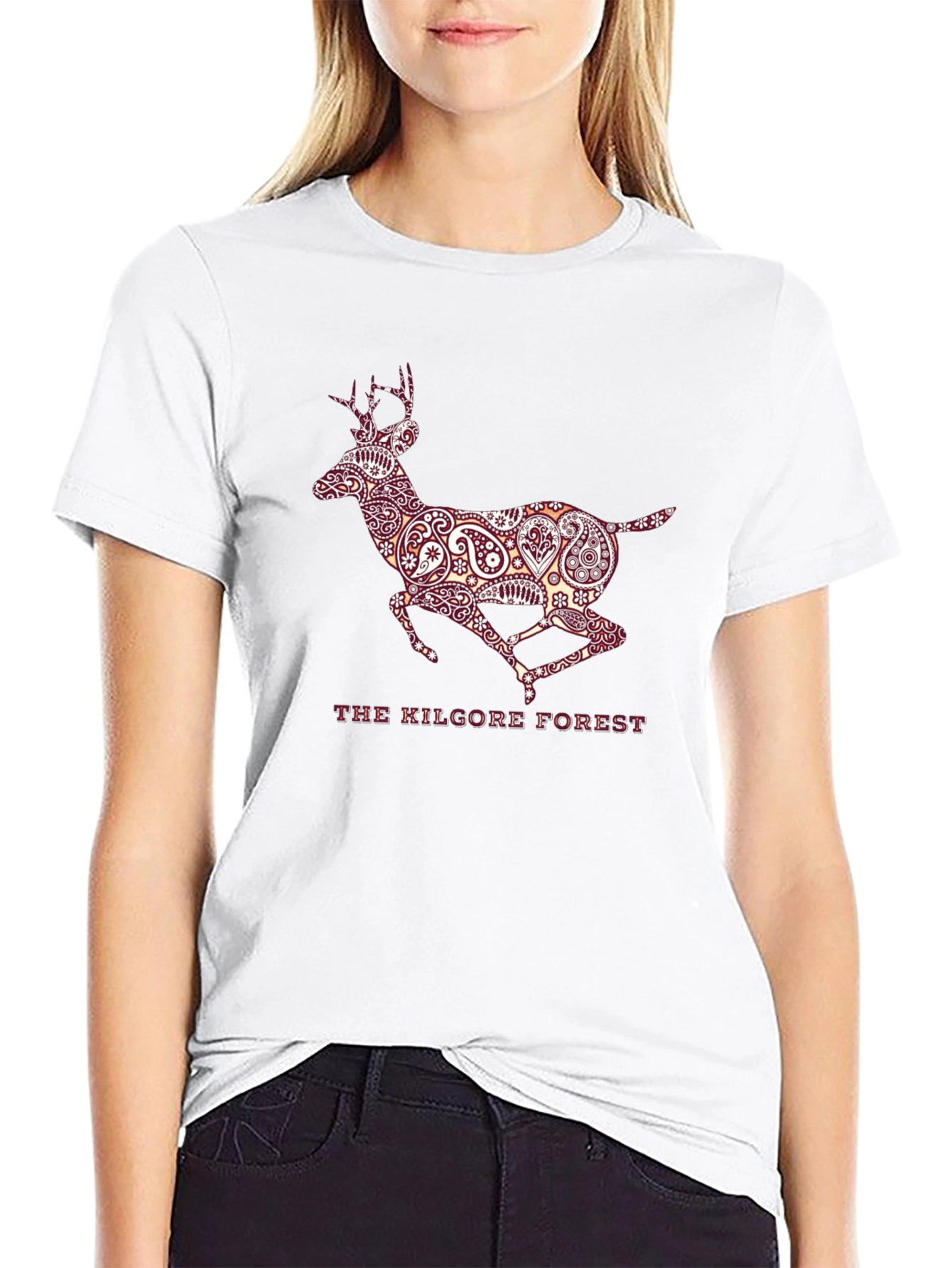 Kilgore Forest Deer Graphic T-Shirt - Black